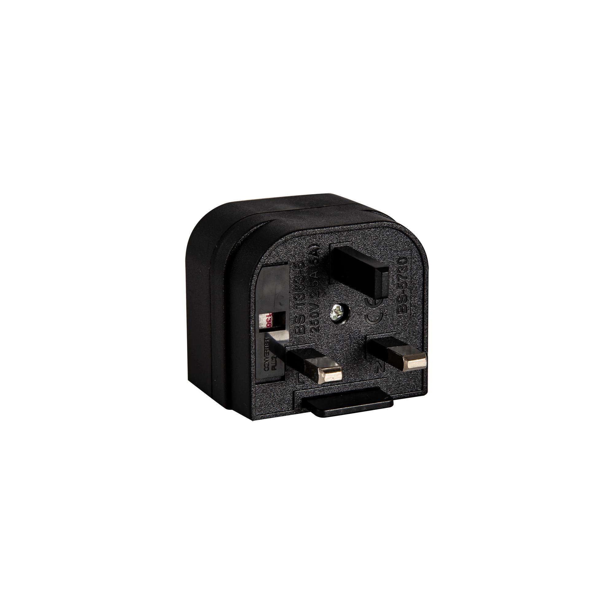 Additions 3A EU-UK Black Plug Converter