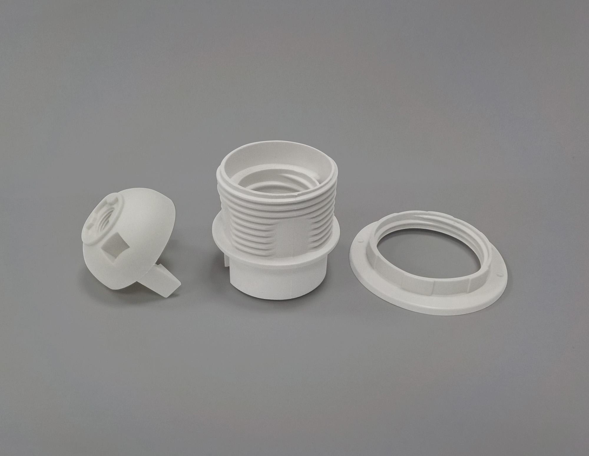 Additions E27 White Lampholder With Shade Ring Support