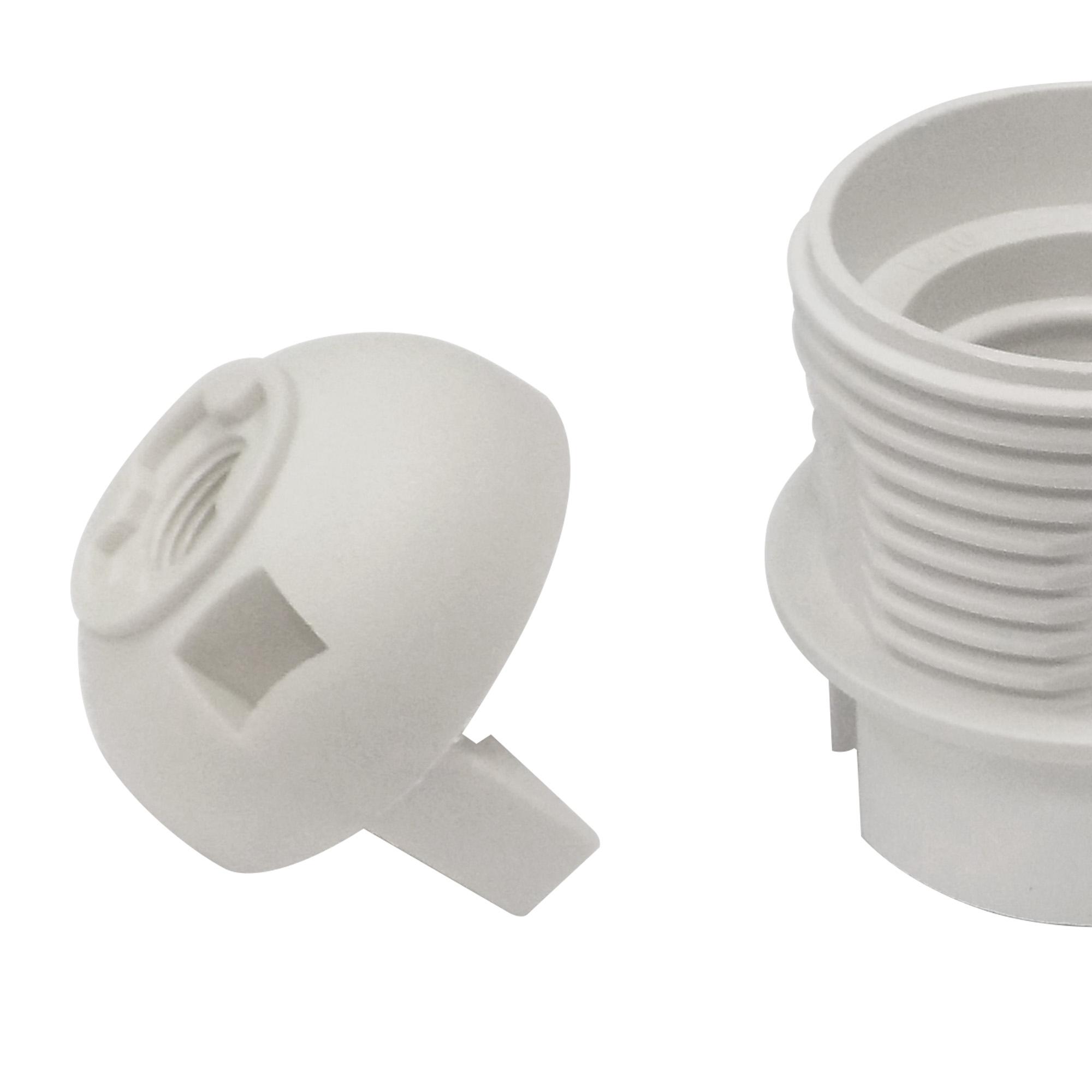 Additions E27 White Lampholder With Shade Ring Support