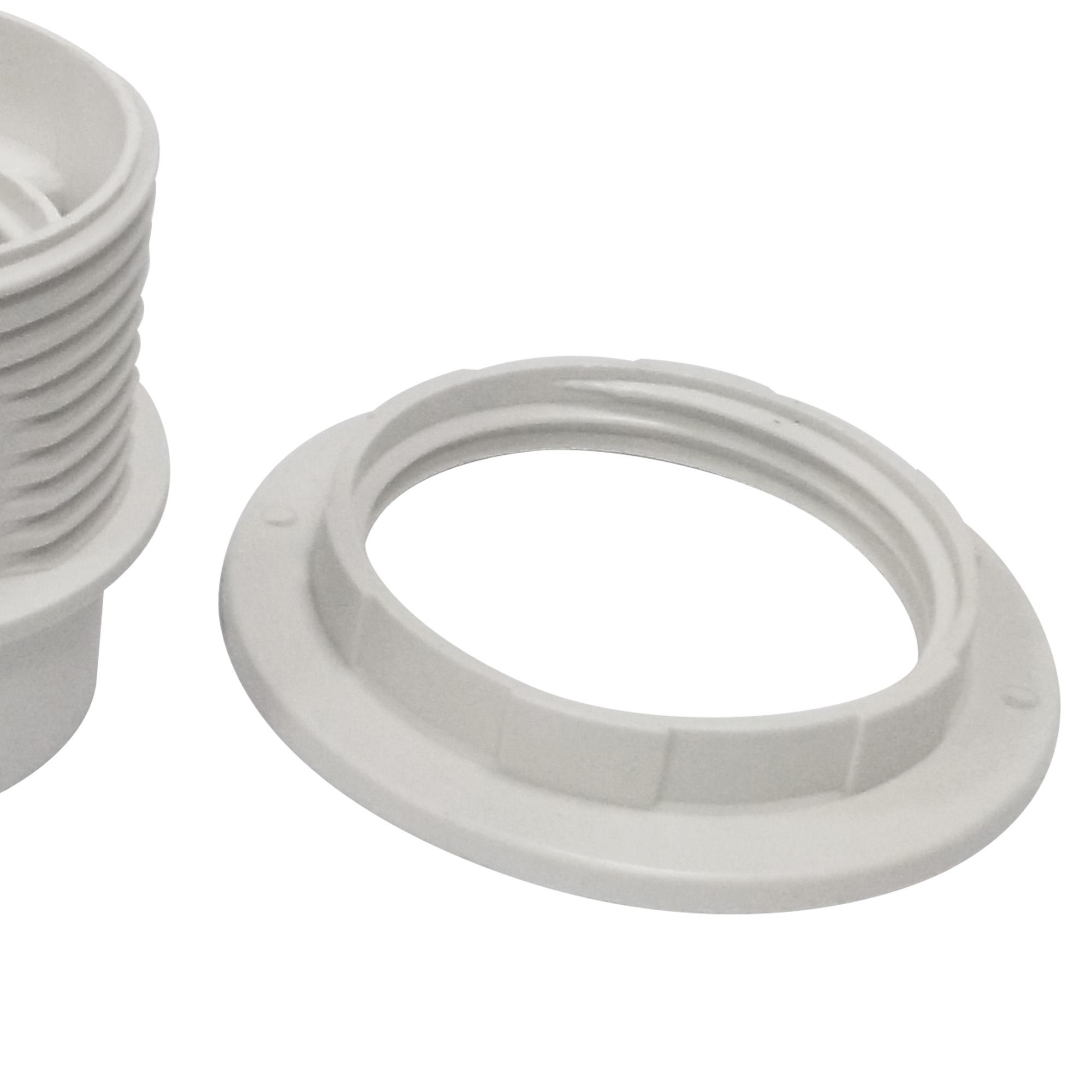 Additions E27 White Lampholder With Shade Ring Support