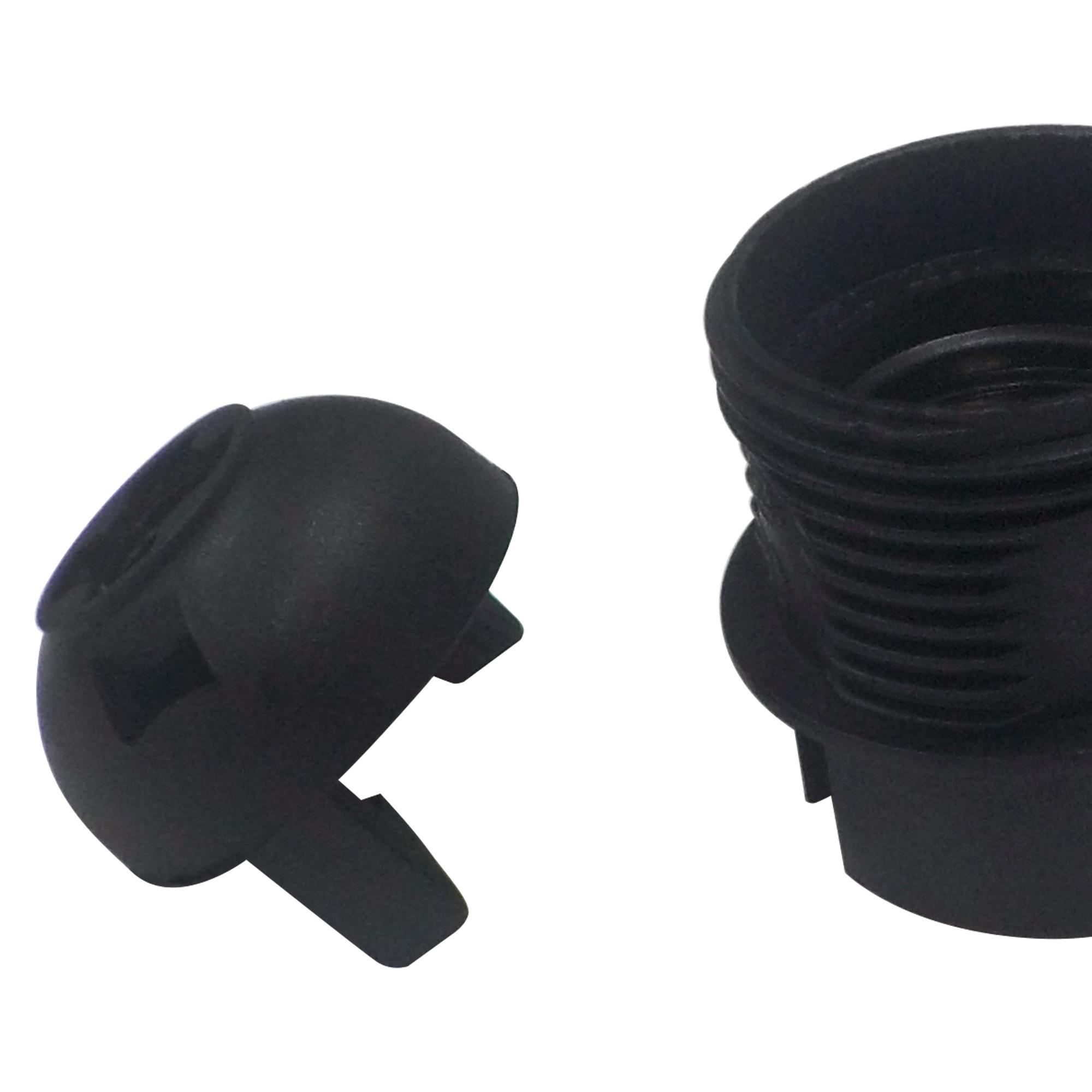 Additions E27 Black Lampholder With Shade Ring Support