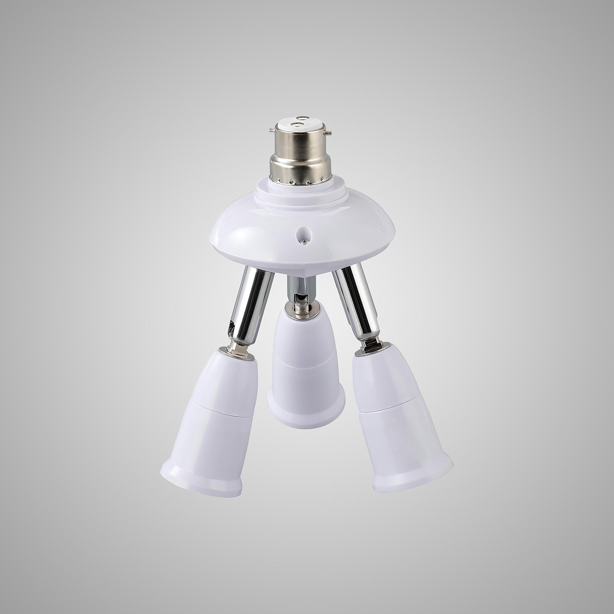 Additions 1 to 3 B22 to E27 Converter White Adjustable Lampholders