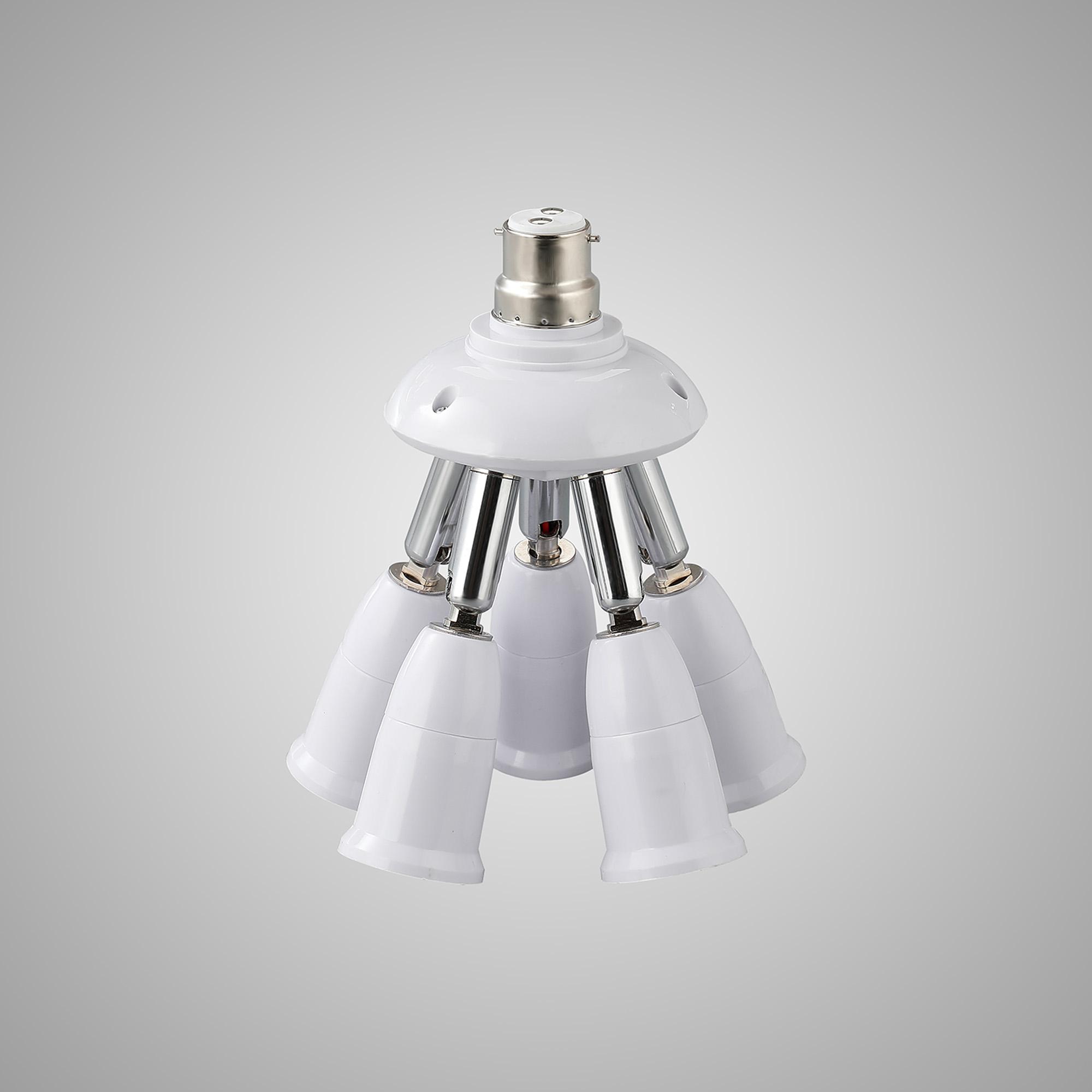 Additions 1 to 5 B22 to E27 Converter White Adjustable Lampholders