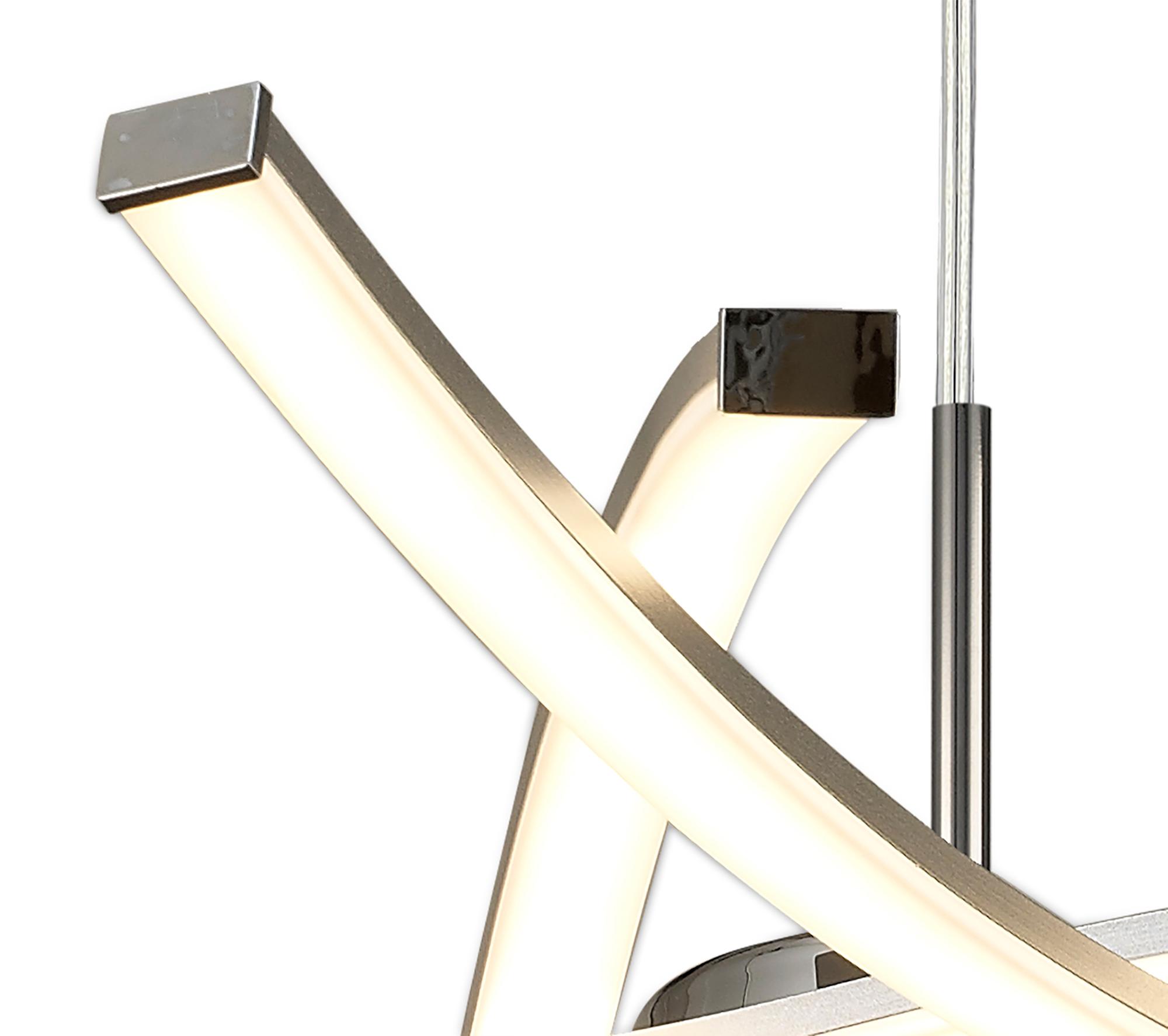 Aire LED 70.7cm Pendant 71cm Round 42W 3000K, 3700lm, Silver/Frosted Acrylic/Polished Chrome, 3yrs Warranty