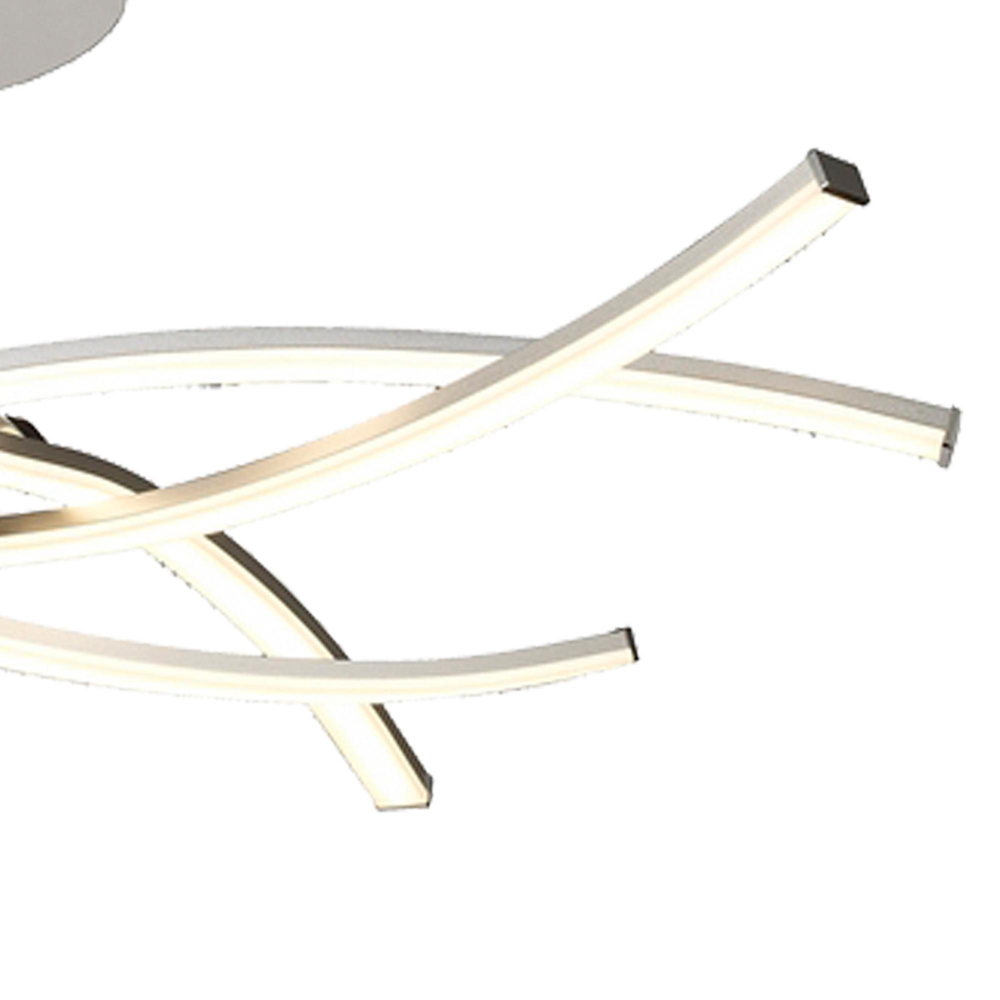 Aire Semi Flush, 42W LED, 3000K, 3700lm, Silver/Frosted Acrylic/Polished Chrome, 3yrs Warranty
