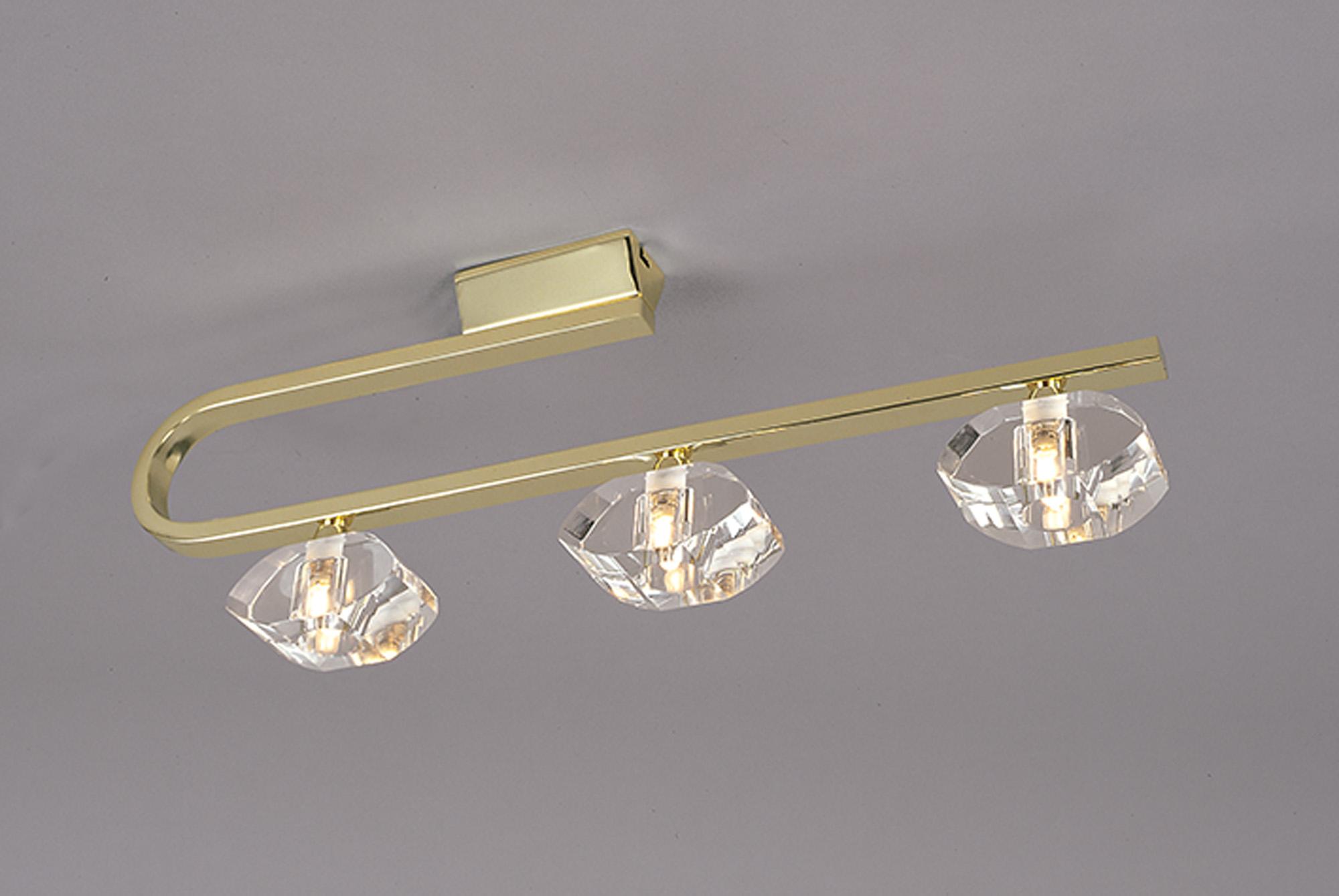 Alfa Linear Bar 3 Light G9, Polished Brass