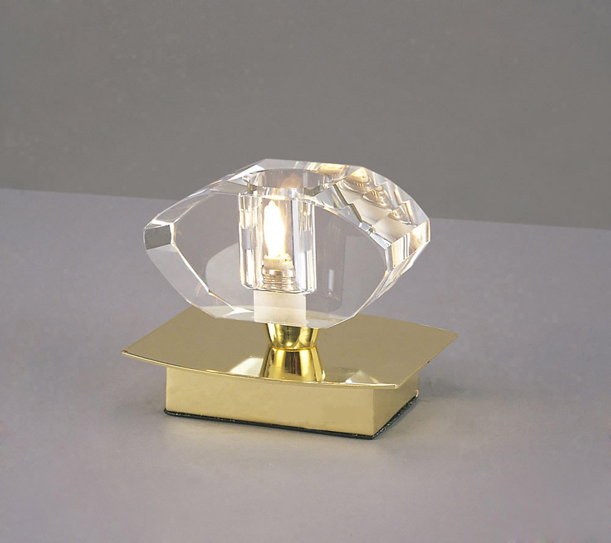 Alfa Small Crystal Table Lamp 1 Light G9, Polished Brass