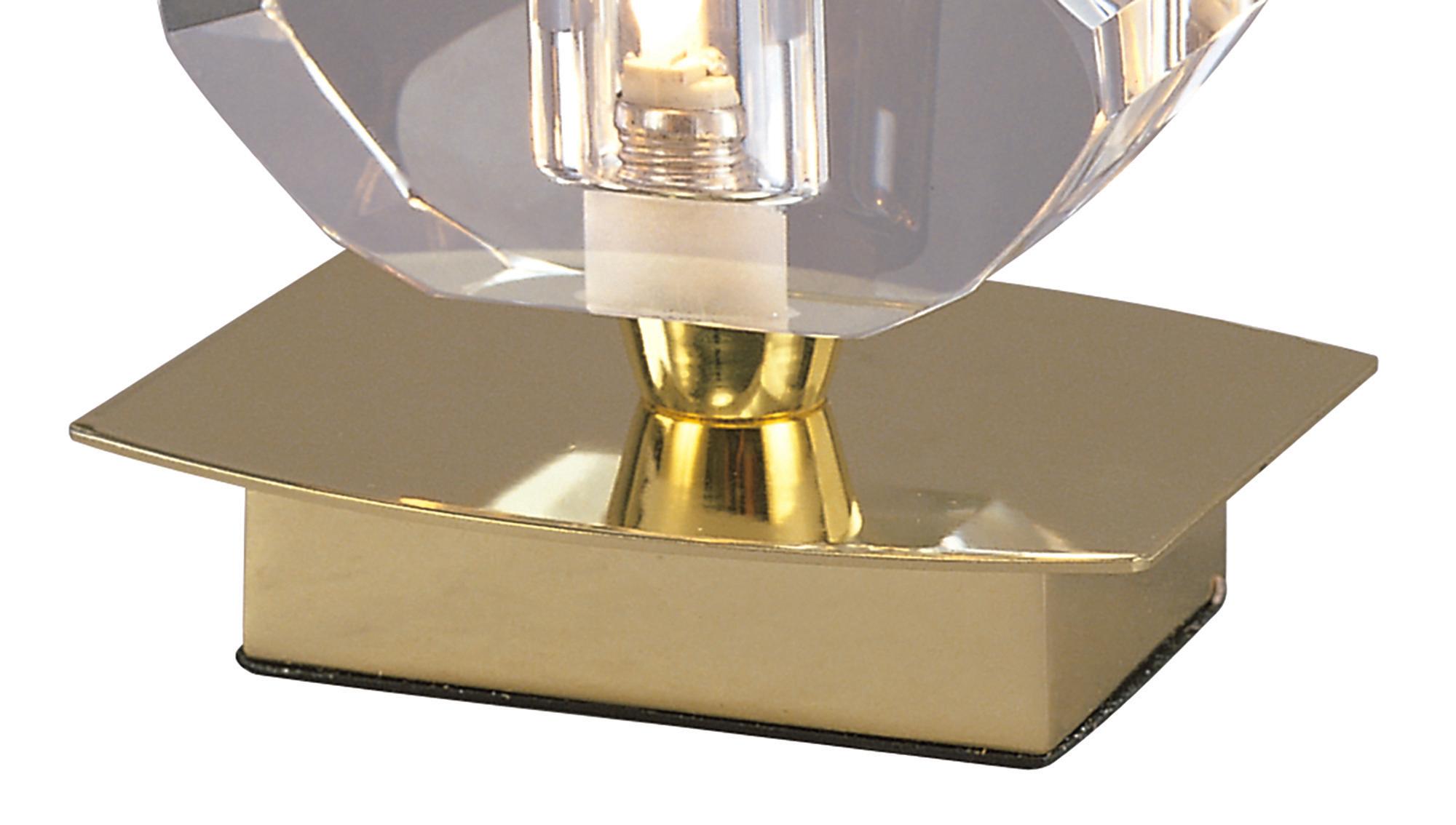 Alfa Small Crystal Table Lamp 1 Light G9, Polished Brass