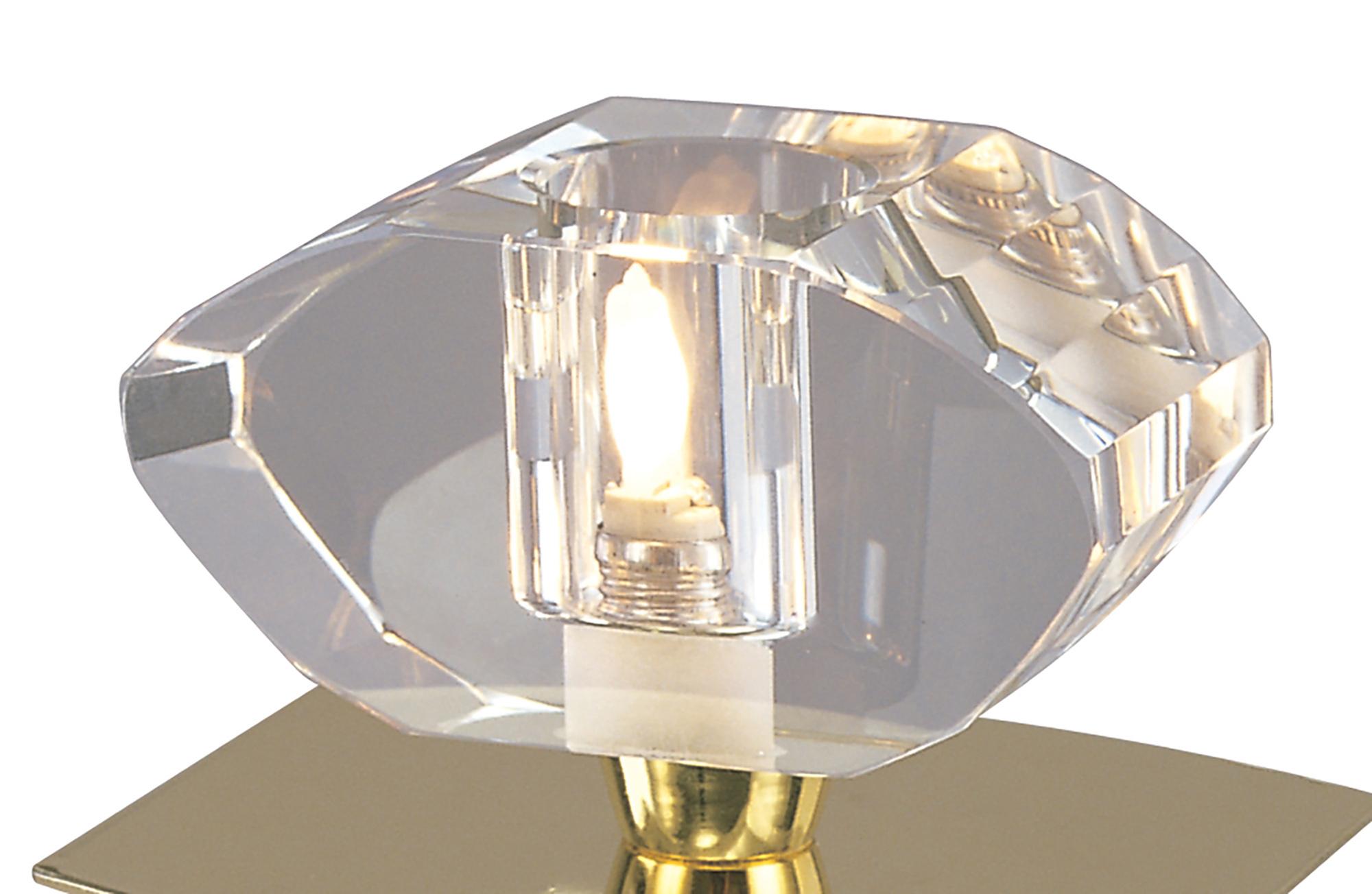 Alfa Small Crystal Table Lamp 1 Light G9, Polished Brass