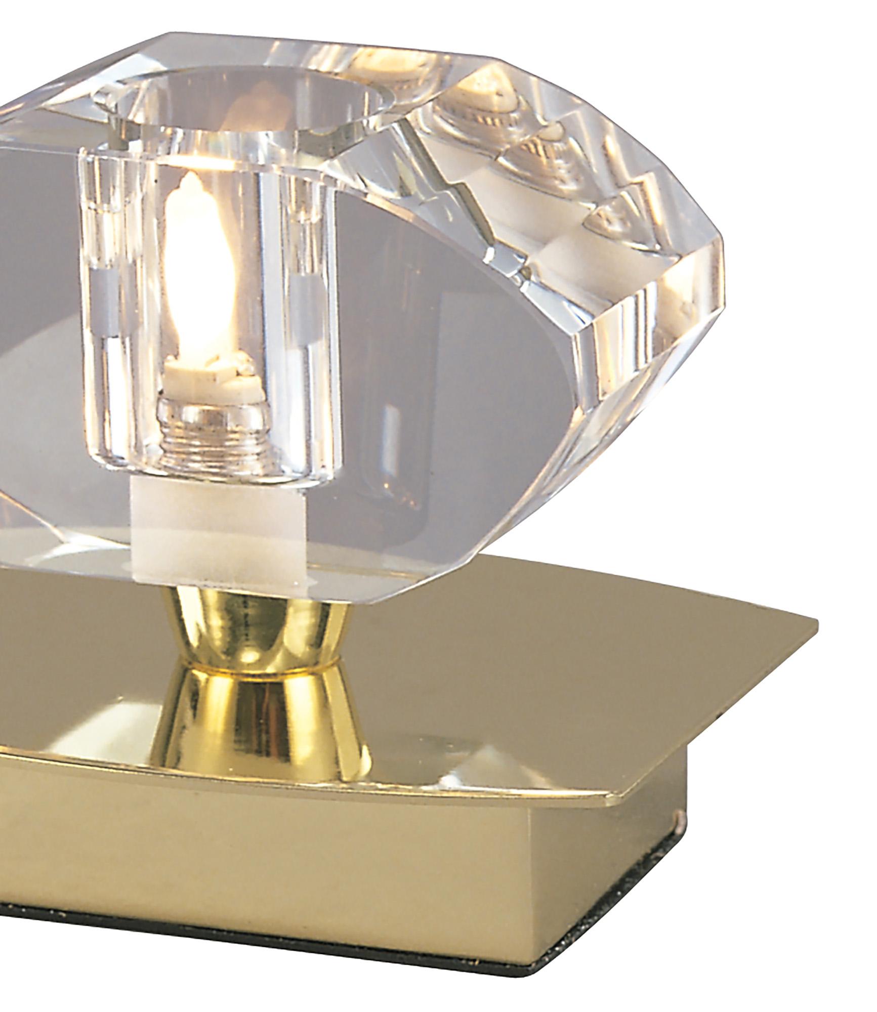 Alfa Small Crystal Table Lamp 1 Light G9, Polished Brass