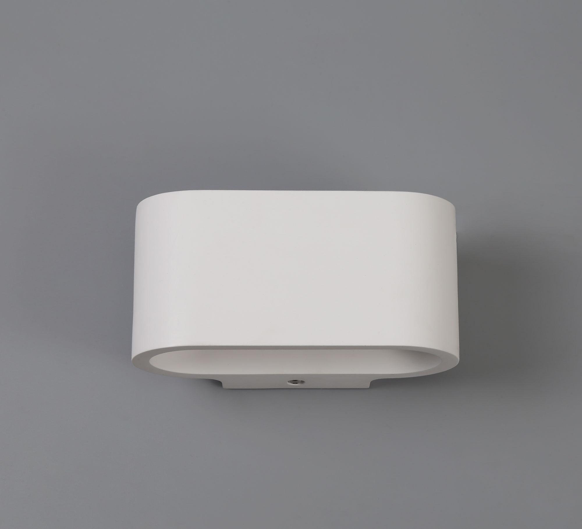Alina Oval Wall Lamp, 1 x G9, White Paintable Gypsum