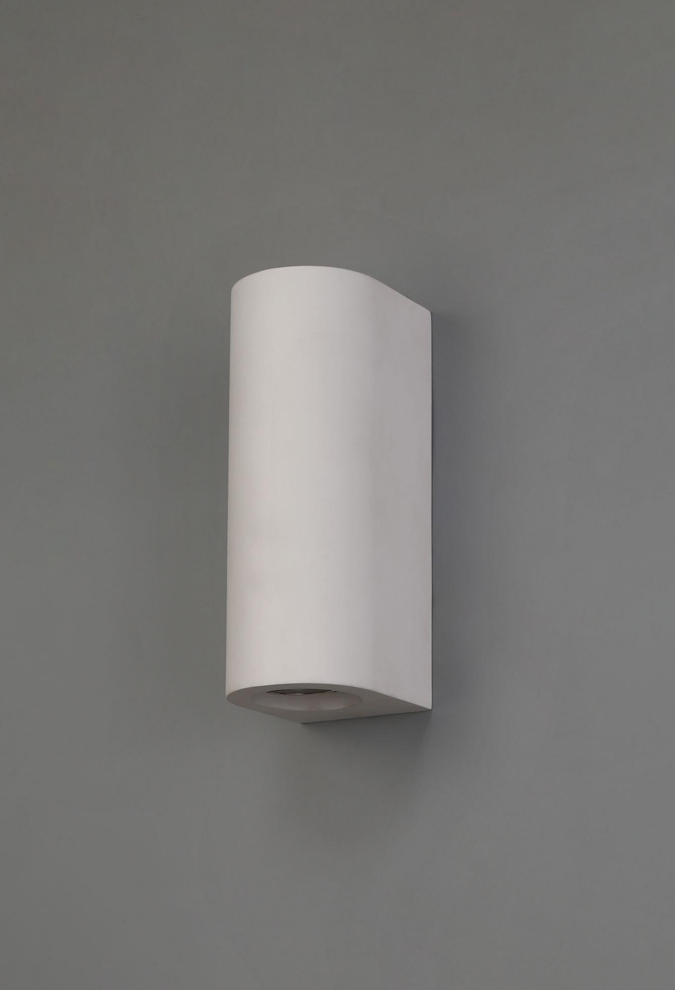 Alina Cylinder Up & Down Wall Lamp, 2 x GU10, White Paintable Gypsum