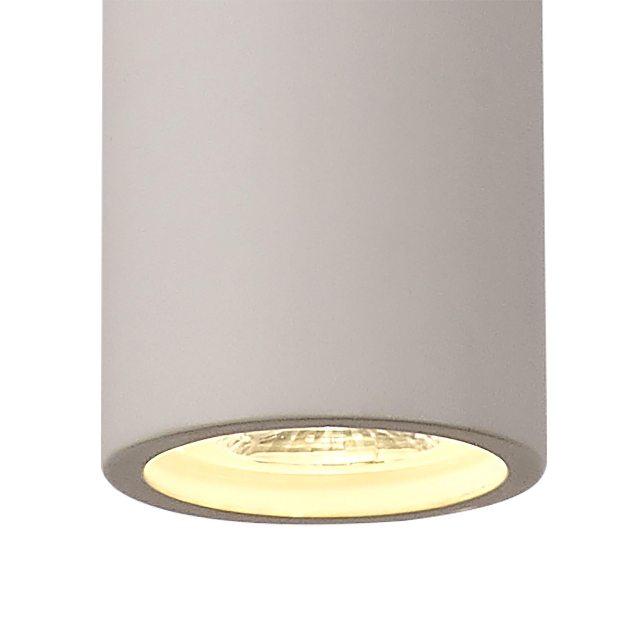 Alina 9cm Cylinder Pendant, 1 x GU10, White Paintable Gypsum