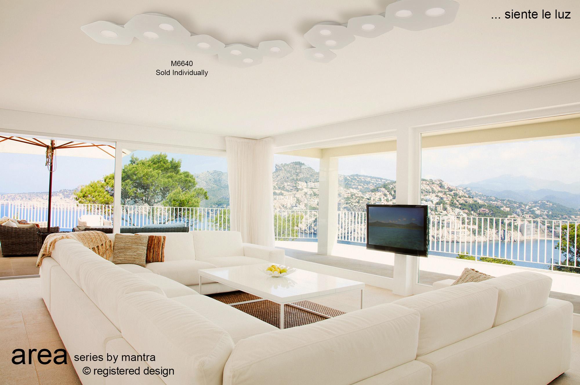 Area Linear Ceiling, 7 x GX53 (Max 9W, Not Included), Sand White