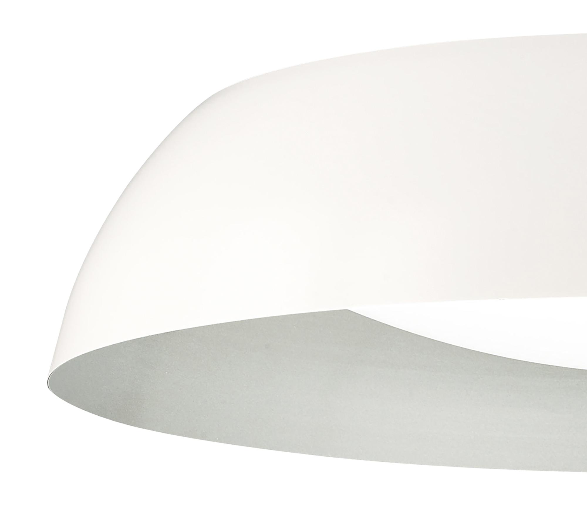 Argenta Flush Ceiling Large, 5 Light E27 Max 20w, 60cm, Matt White/Silver/White Acrylic, 2yrs Warranty