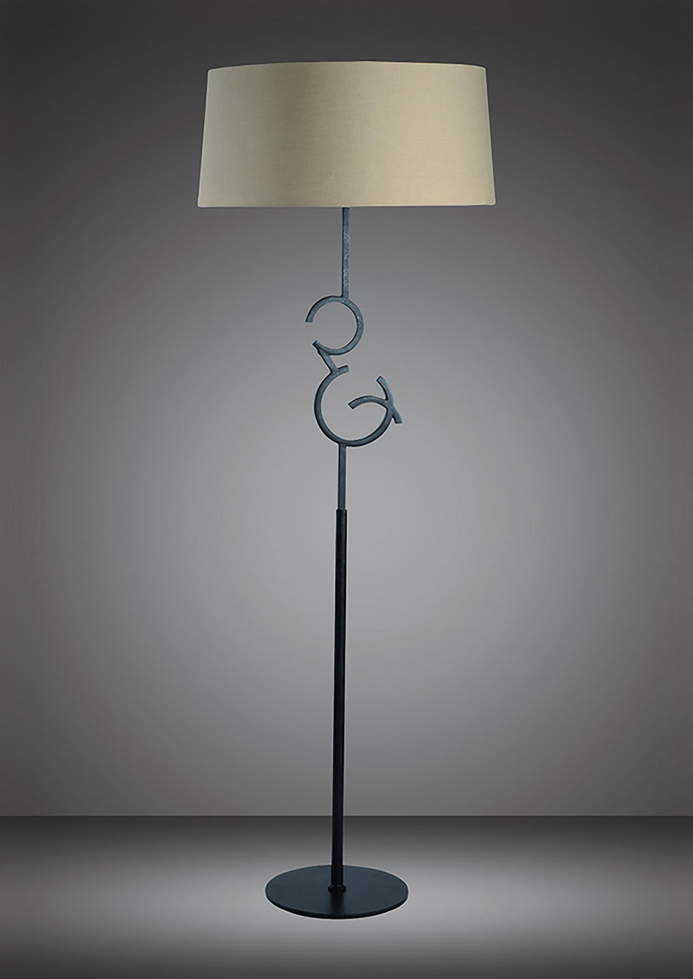 Argi Floor Lamp 3 Light E27 With Taupe Shade Brown Oxide