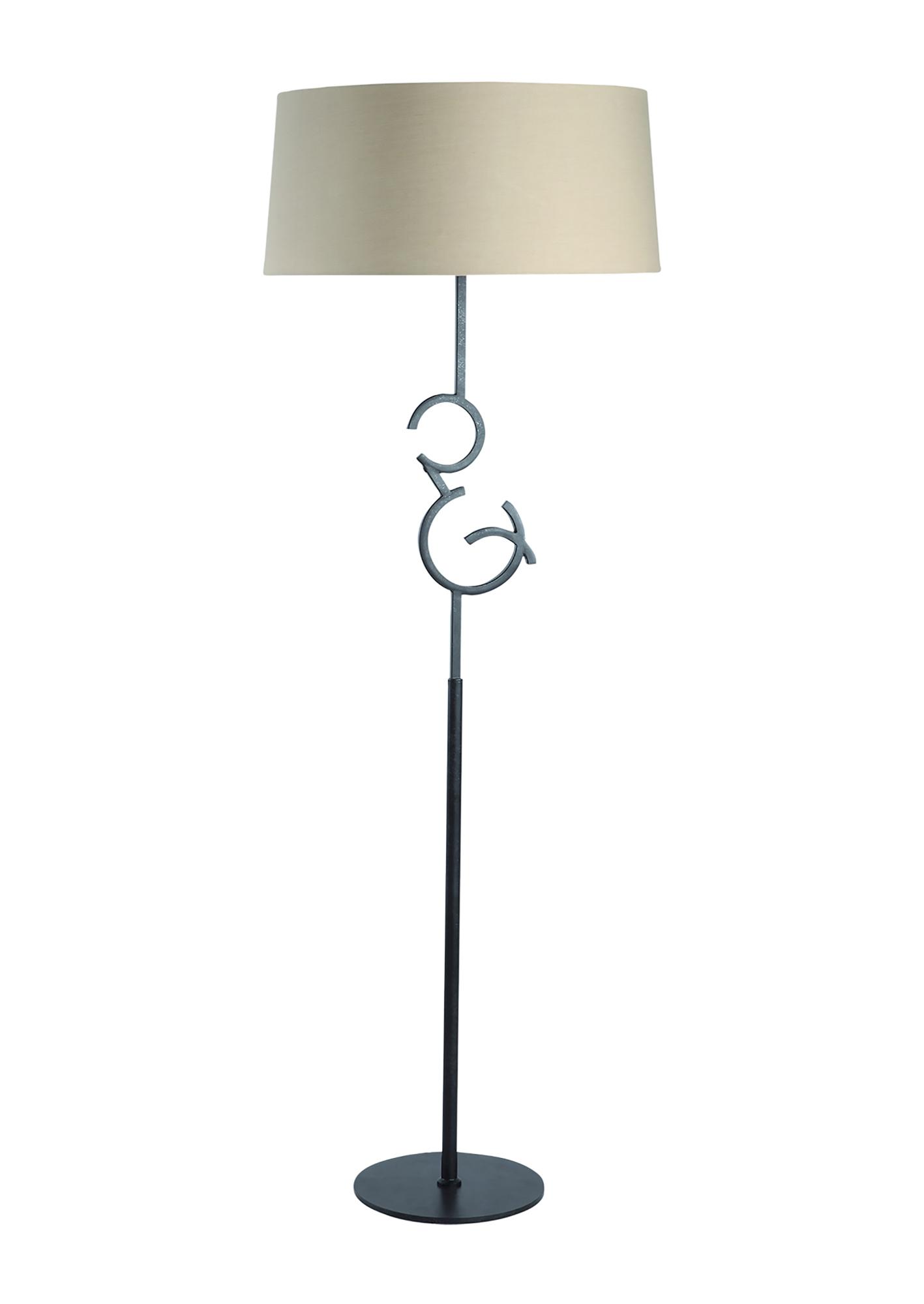 Argi Floor Lamp 3 Light E27 With Taupe Shade Brown Oxide