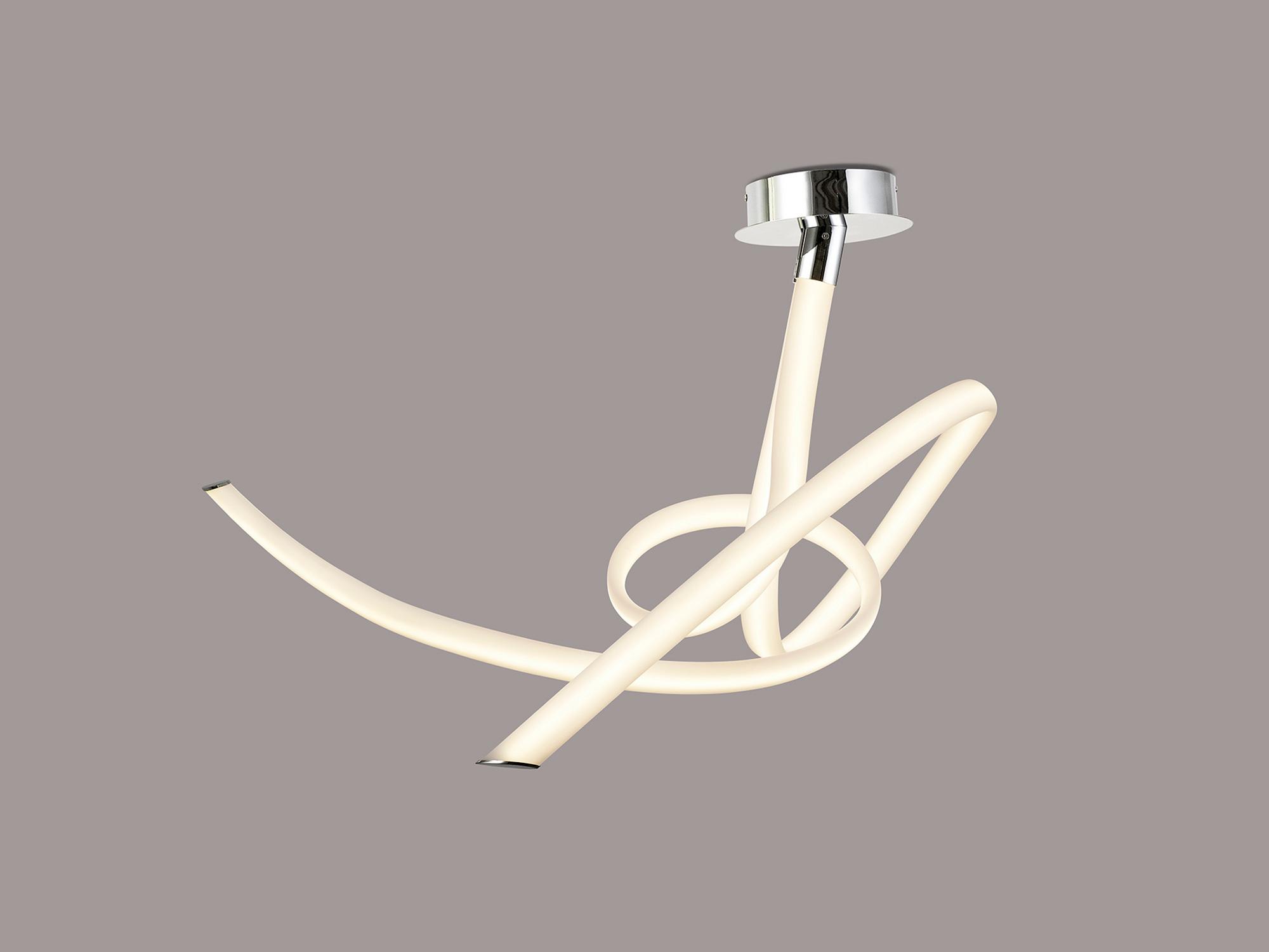 Armonia Semi Flush Medium Ribbons, 60W LED, 3000K, 4500lm, Polished Chrome/Frosted Acrylic, 3yrs Warranty