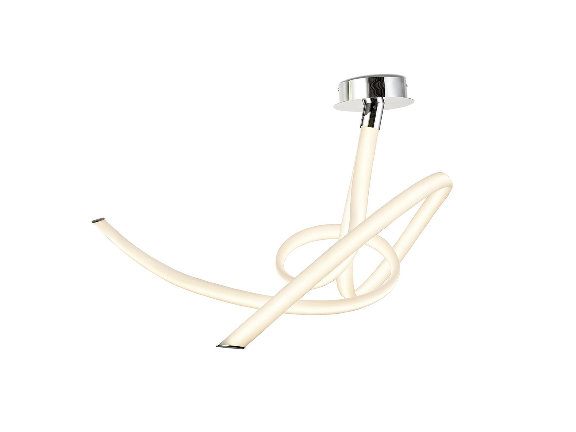 Armonia Semi Flush Medium Ribbons, 60W LED, 3000K, 4500lm, Polished Chrome/Frosted Acrylic, 3yrs Warranty