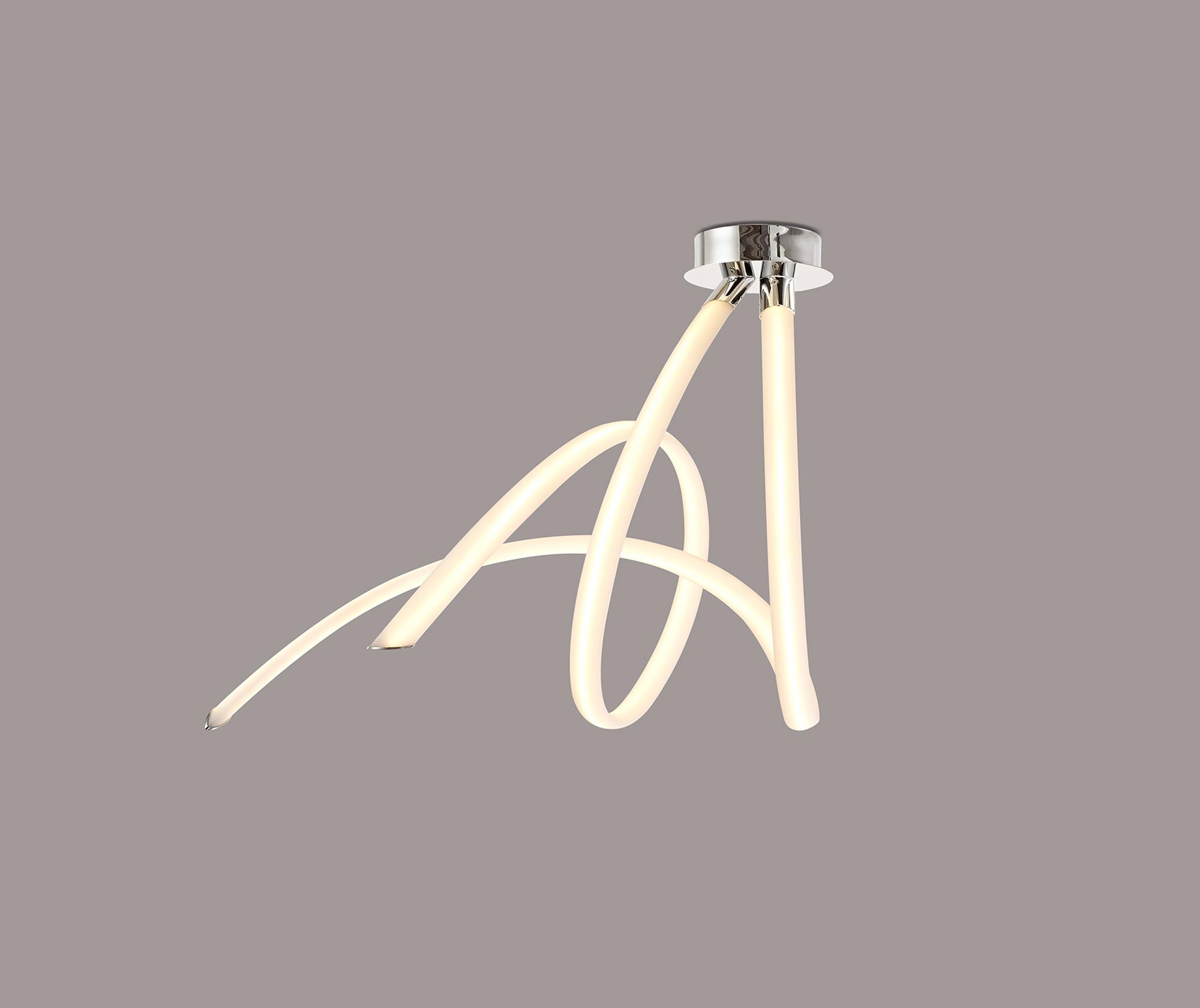 Armonia Semi Flush Spiral, 60W LED, 3000K, 4500lm, Polished Chrome/Frosted Acrylic, 3yrs Warranty