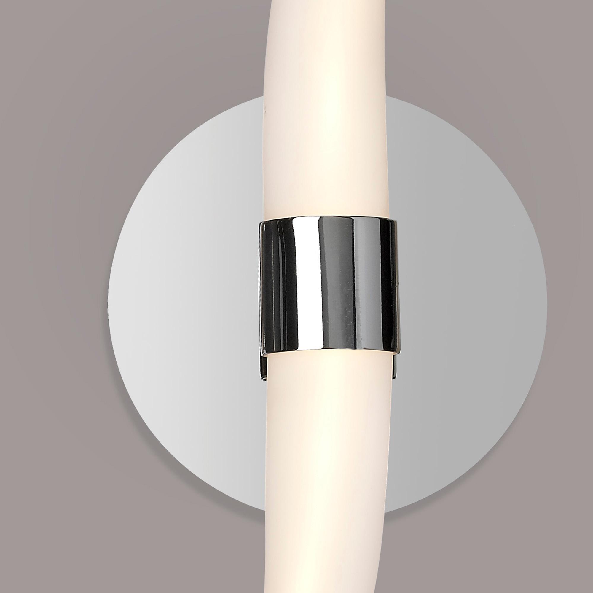 Armonia Wall Lamp Wave, 12W LED, 3000K, 900lm, Polished Chrome/Frosted Acrylic, 3yrs Warranty