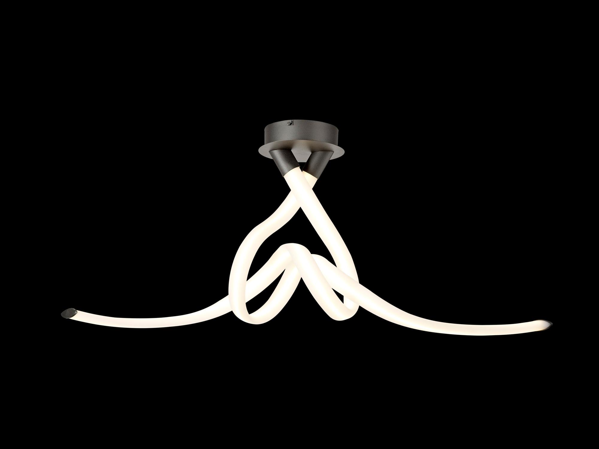 Armonia Semi Flush Bow, Dimmable, 50W LED, 3000K, 3750lm, Titanium, Frosted Acrylic, 3yrs Warranty