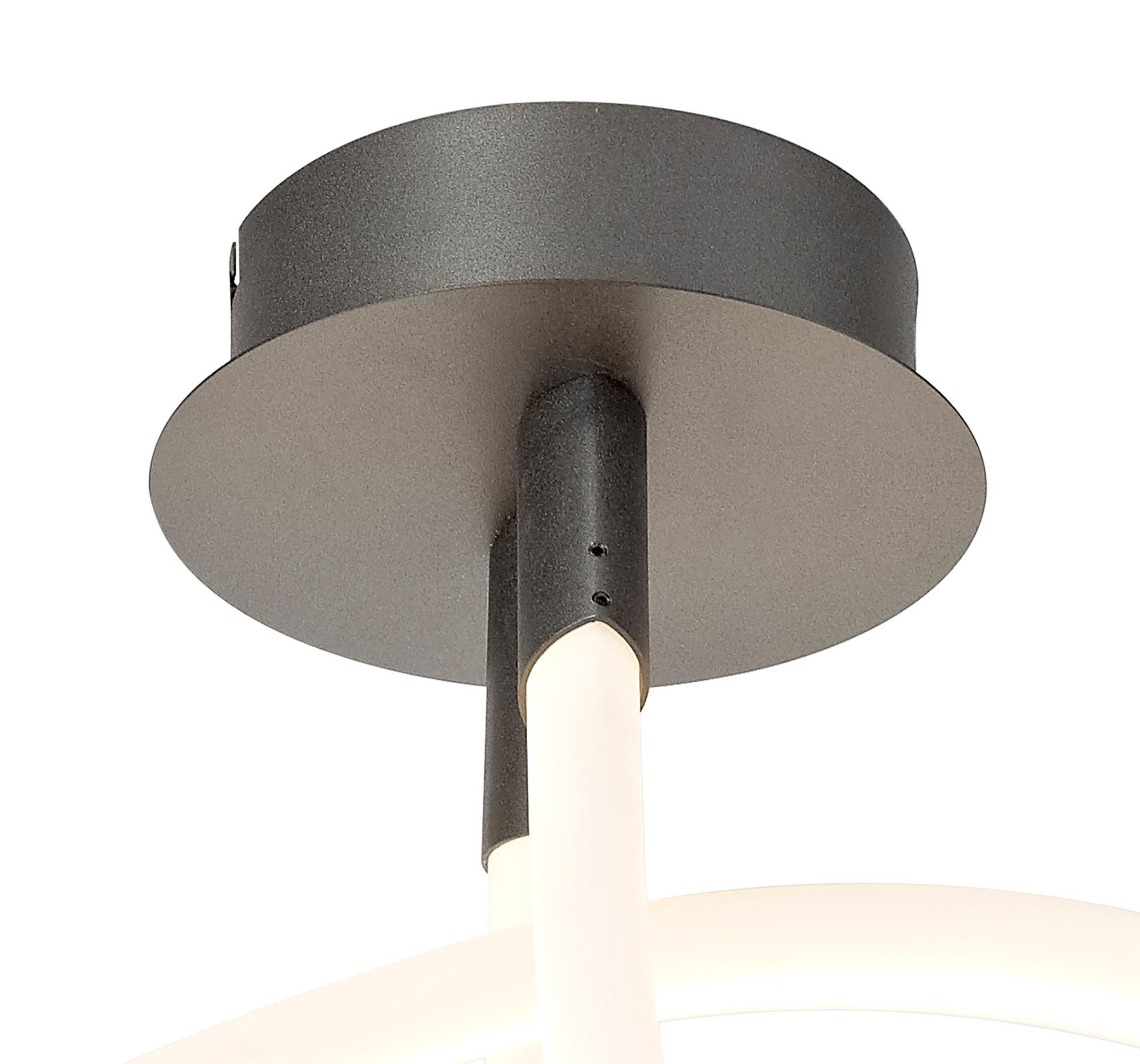 Armonia Semi Flush Curl, Dimmable, 40W LED, 3000K, 3000lm, Titanium/Frosted Acrylic, 3yrs Warranty