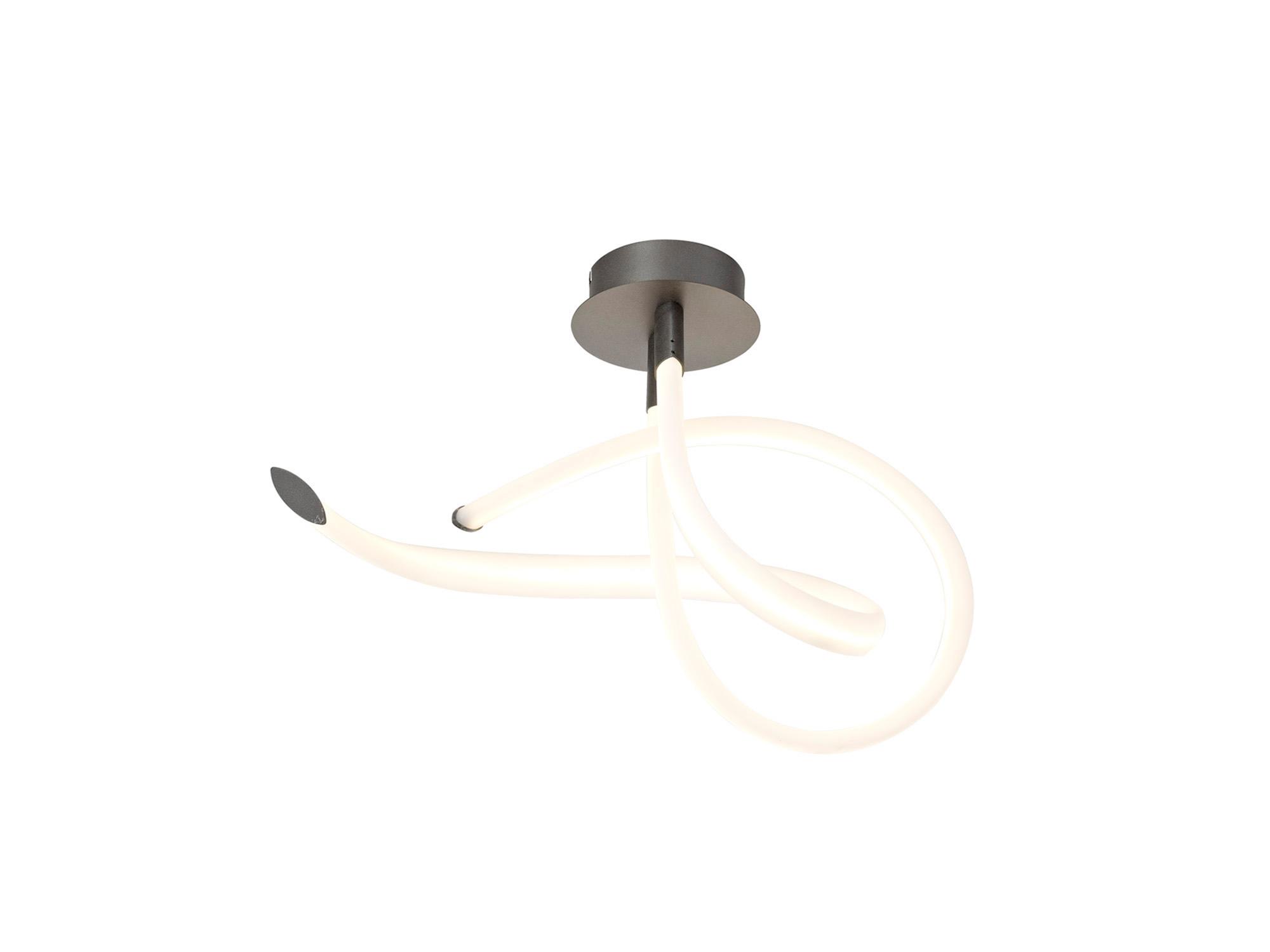 Armonia Semi Flush Curl, Dimmable, 40W LED, 3000K, 3000lm, Titanium/Frosted Acrylic, 3yrs Warranty