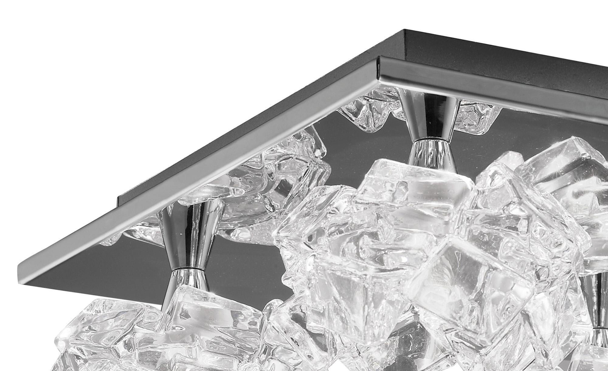 Artic Flush Ceiling 4 Light G9 Square, Polished Chrome