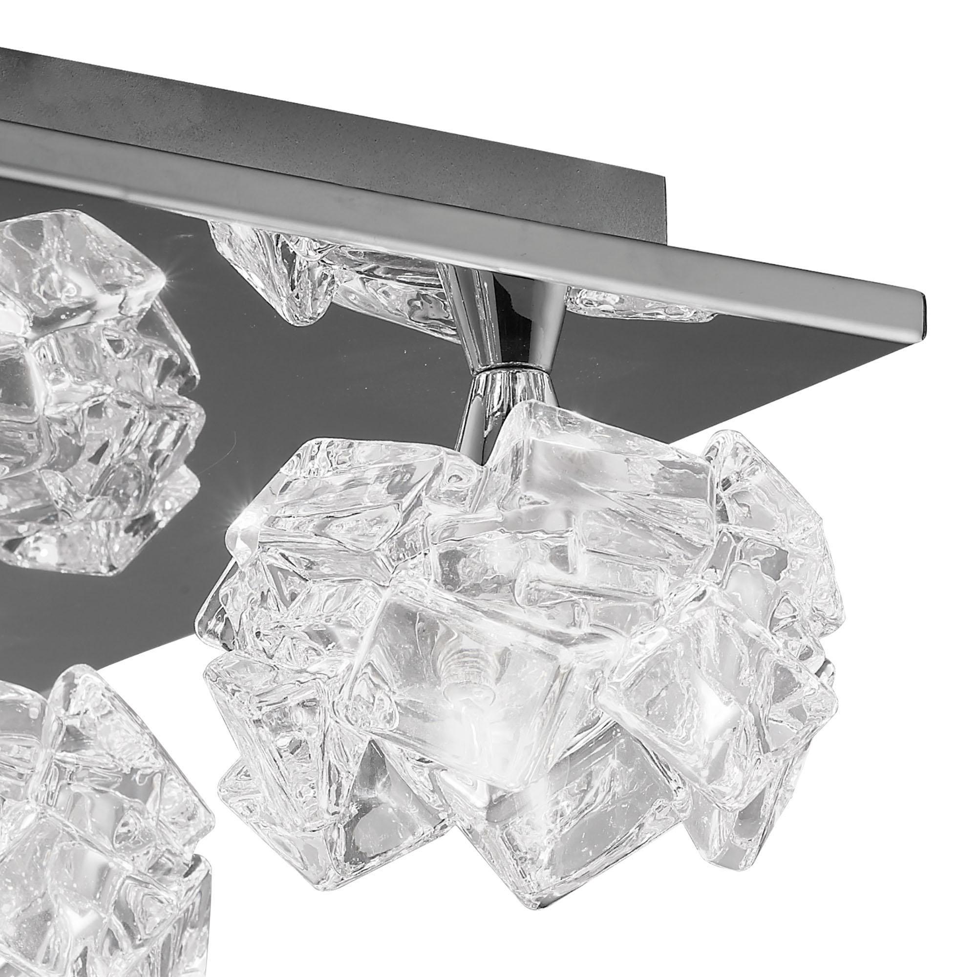 Artic Flush Ceiling 4 Light G9 Square, Polished Chrome