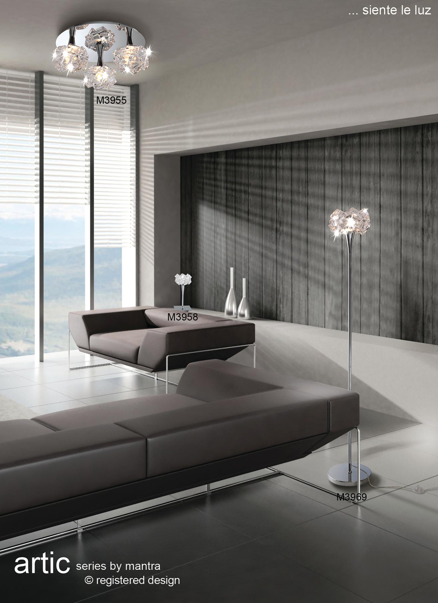 Artic Table Lamp 1 Light G9, Polished Chrome