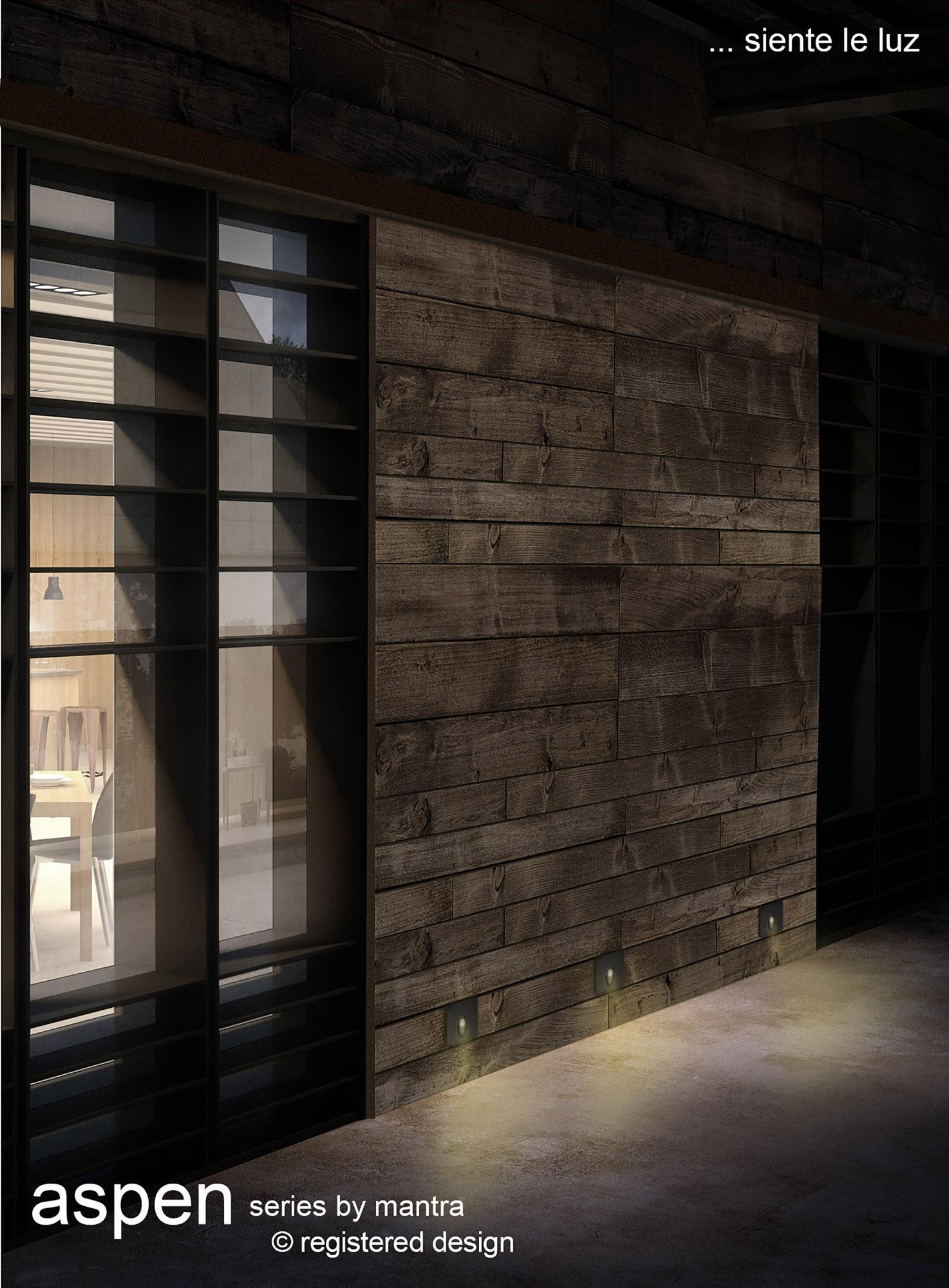 Aspen Recessed Wall Lamp Square Angled