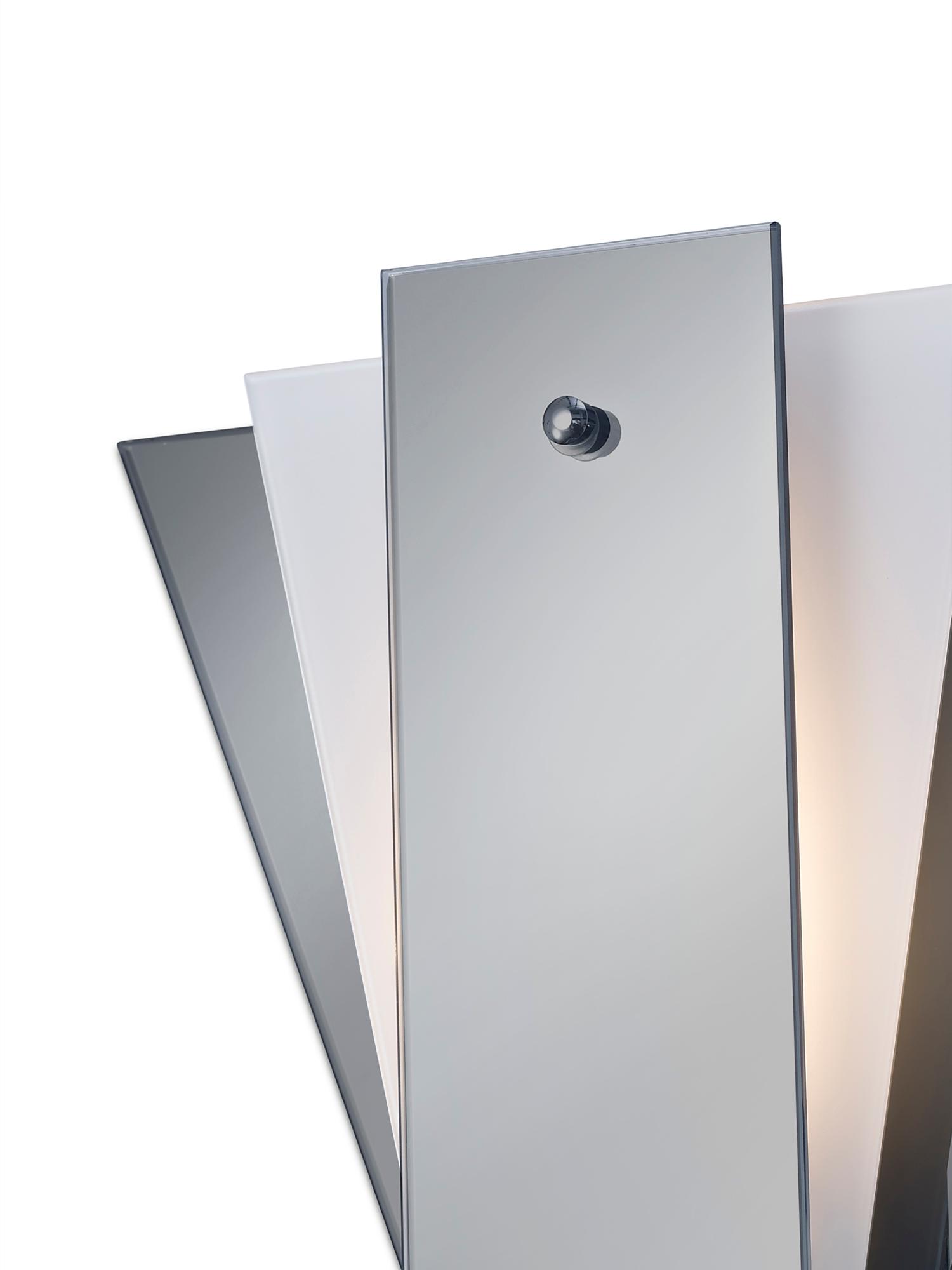 * Atlantis 250 x 260mm Wall Lamp, 1 Light E27 Smoked Mirror/Frosted