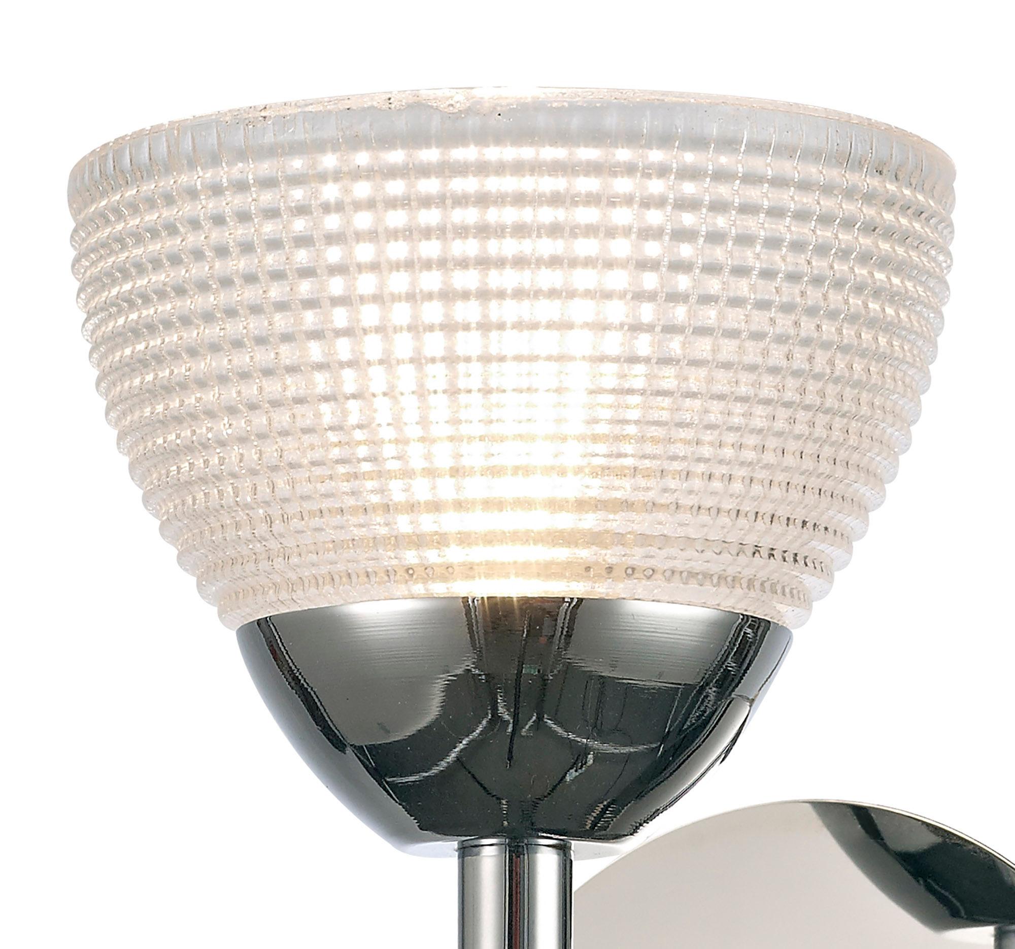 * Avalon 1 Light G9 Wall Lamp, Polished Chrome With Clear Prismatic Glass