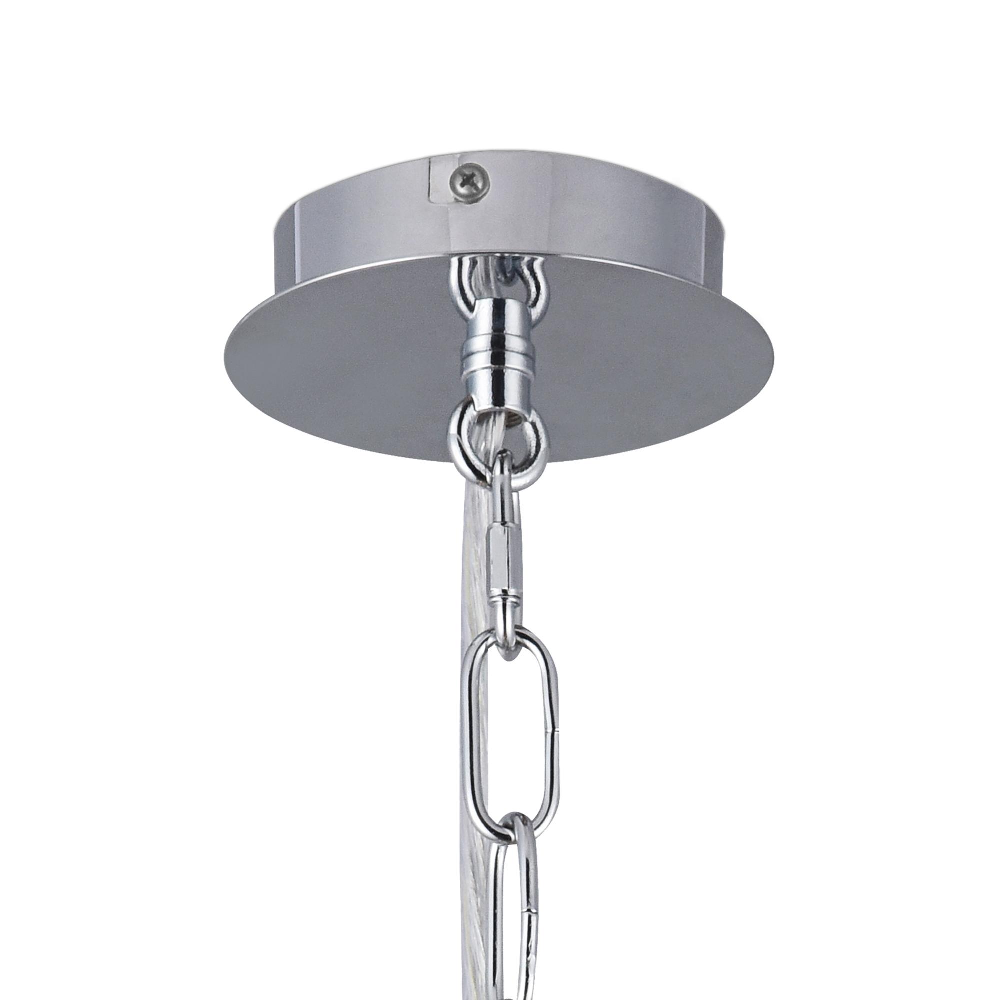 Banyan 5 Light Multi Arm Pendant, With 1.5m Chain, E14 Polished Chrome With 60cm x 22cm Silver Leaf With White Lining Shade