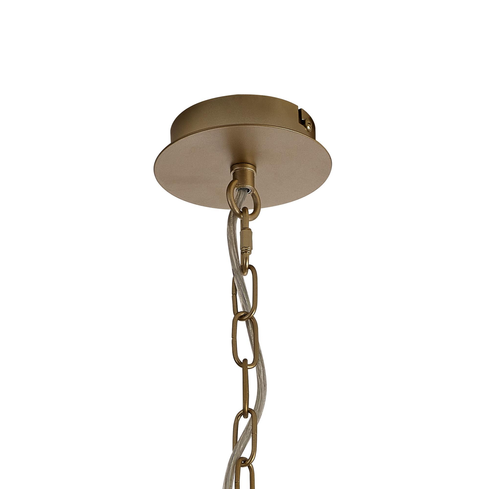 Banyan 3 Light Multi Arm Pendant With 45cm x 15cm Organza Shade Champagne Gold/Black