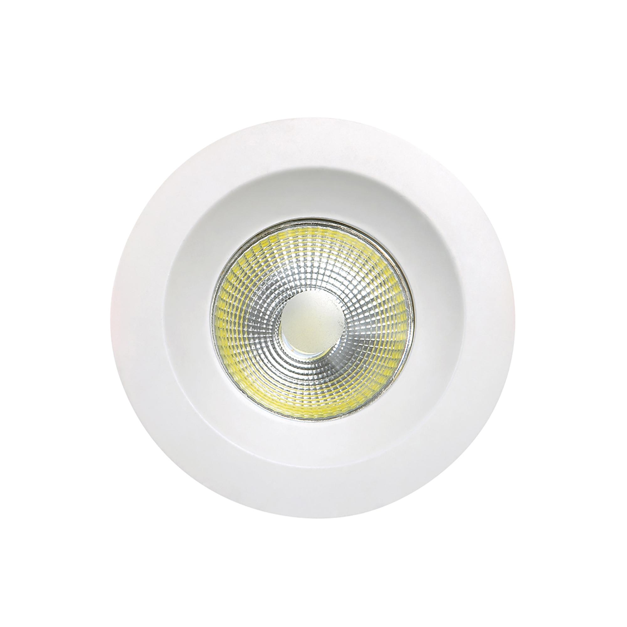 Basico COB Downlight 9.5cm Round 5W COB LED 4000K, 450lm, Matt White, Driver Included, 3yrs Warranty