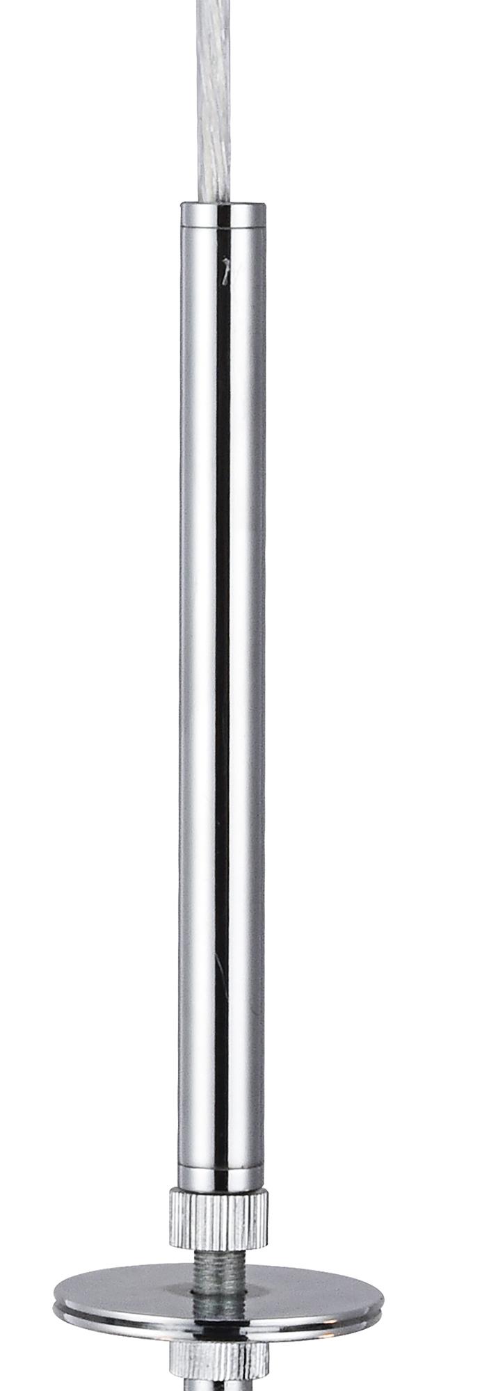 Baymont Polished Chrome  3 Light E27 Single Pendant With 40cm x 18cm Silver Leaf Shade