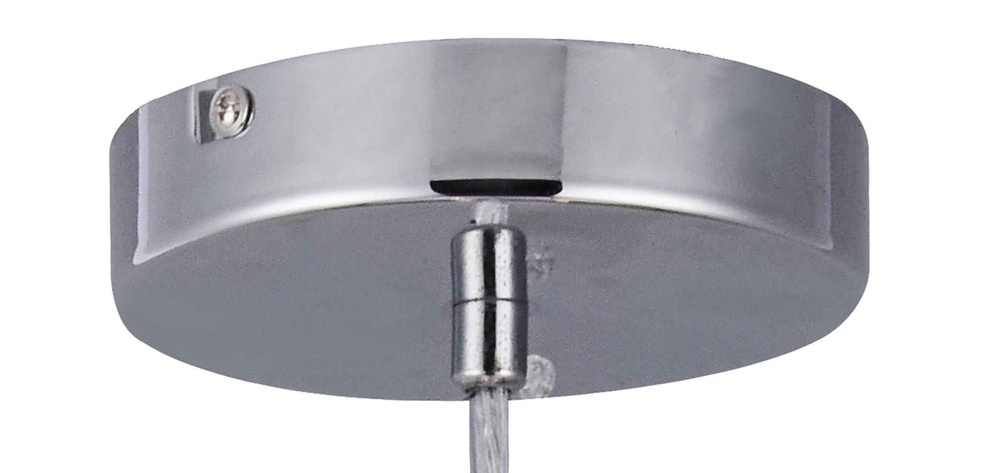 Baymont Polished Chrome  3 Light E27 Single Pendant With 40cm x 18cm Silver Leaf Shade