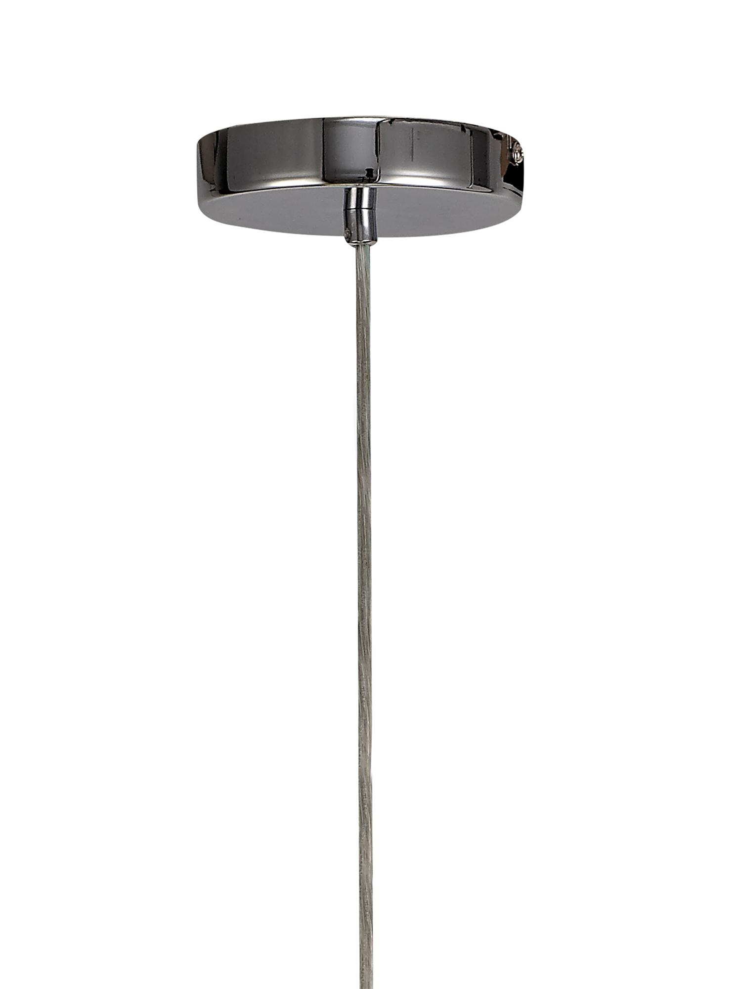 Baymont Polished Chrome  5 Light E27 Single Pendant With 60cm x 22cm Silver Leaf Shade