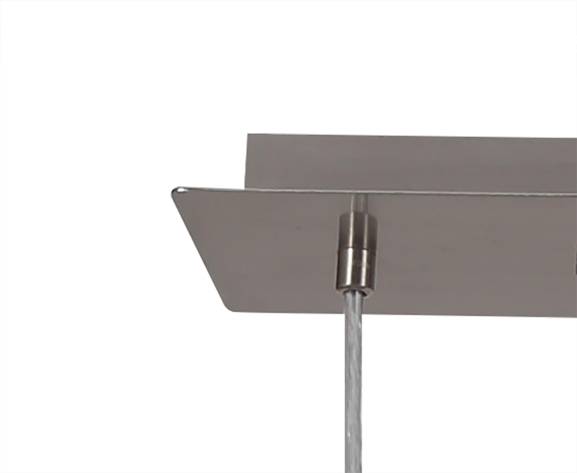 Baymont Polished Chrome 3 Light E27 Linear Pendant With 30cm x 17cm Silver Leaf Shade 2m