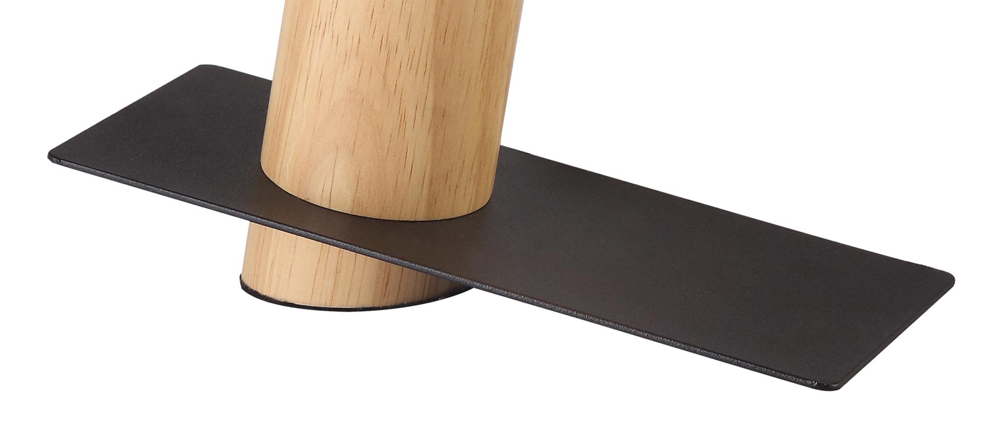 Bret Table Lamp, 1 Light E27, Black/Wood, (Lamps Not Included)
