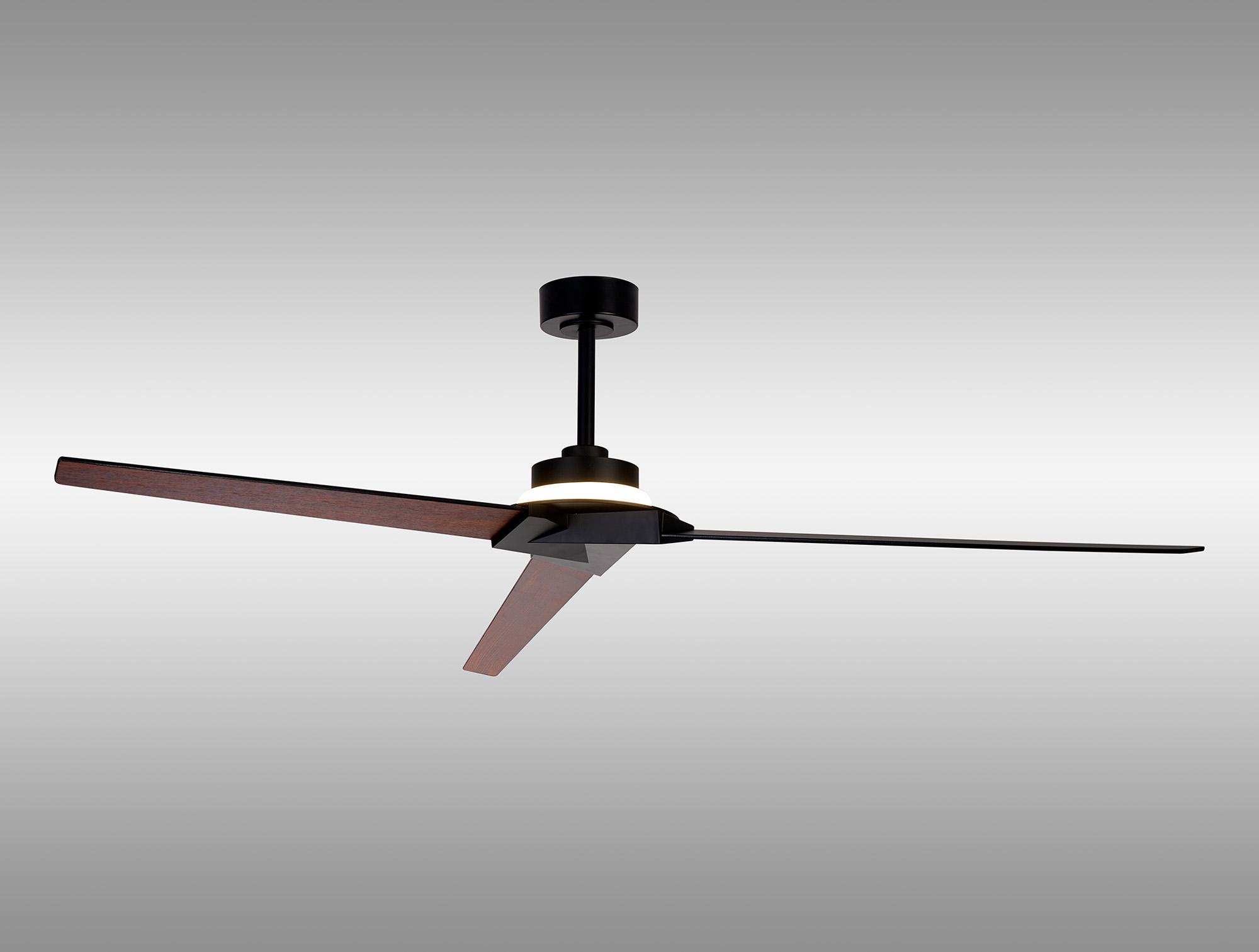 Brisa Mini 150cm 20W LED Dimmable Ceiling Light With Fan, 2700-5000K Remote & APP Control, Black/Wood, Reversible Blades, 1400lm, IP44, 5yrs Warranty