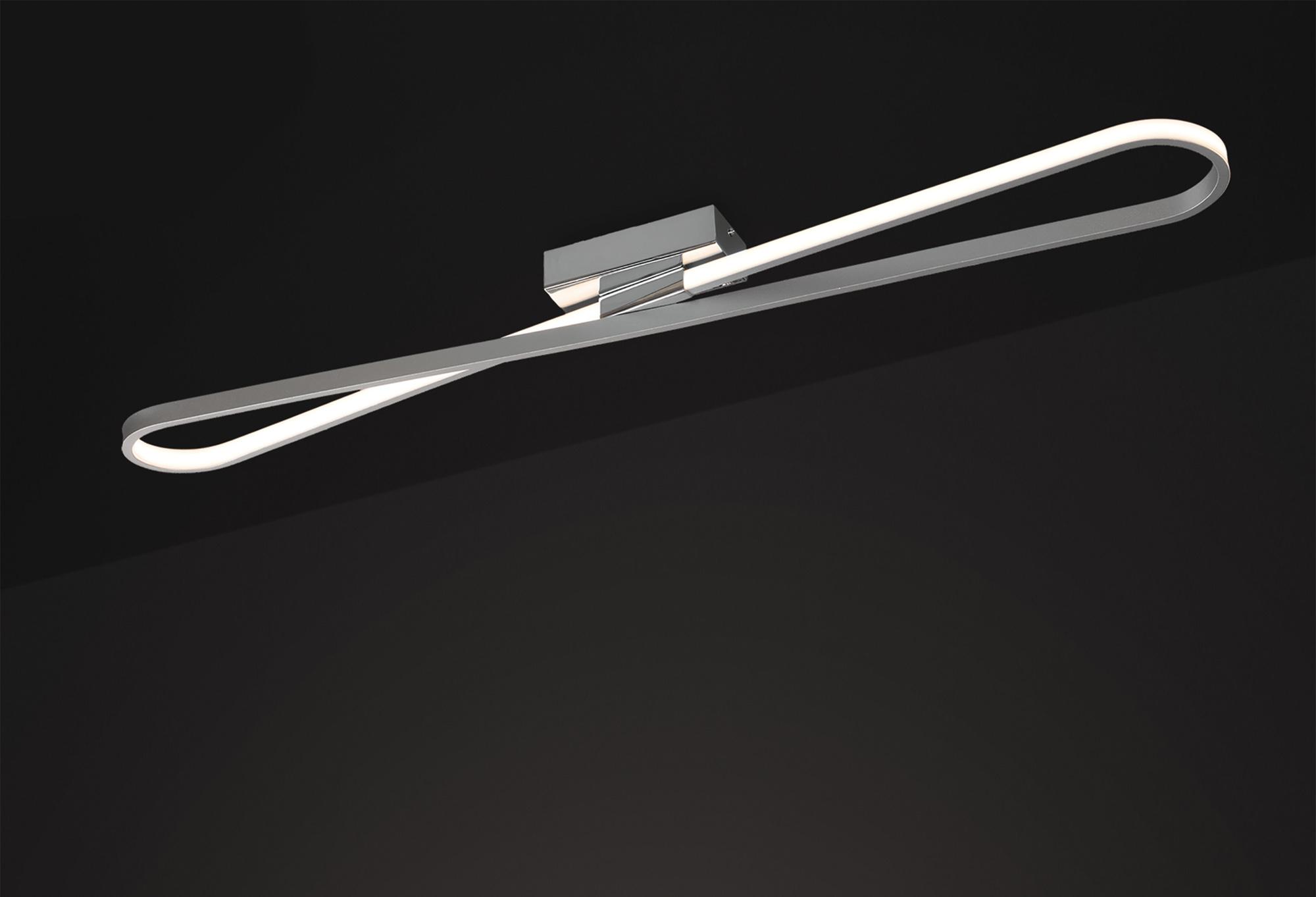 Bucle Ceiling 36W LED 3000K, 3150lm, Silver, Polished Chrome, Frosted Acrylic, 3yrs Warranty