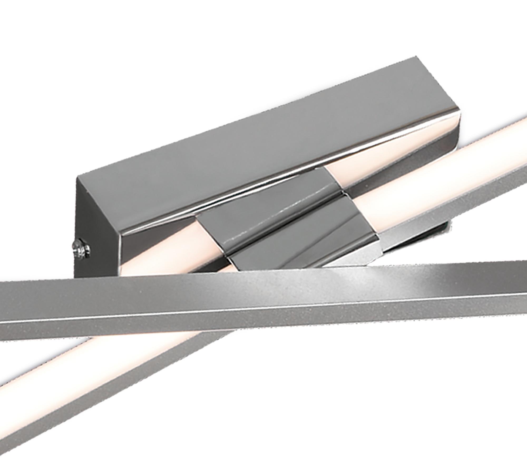 Bucle Wall Lamp 20W LED 3000K, 1750lm, Silver / Polished Chrome / White / Frosted Acrylic, 3yrs Warranty