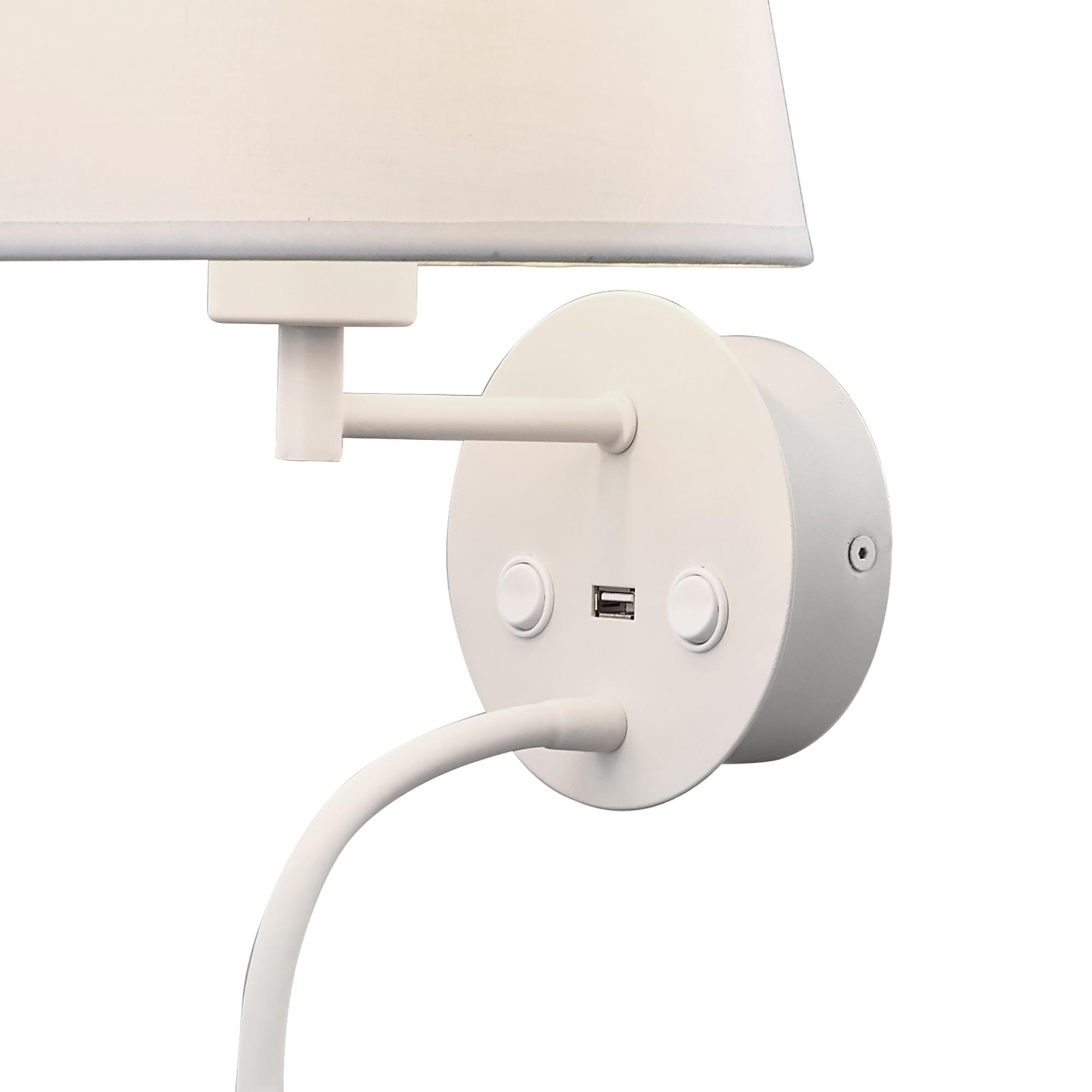 Caicos Wall + Reading Light with USB Charger