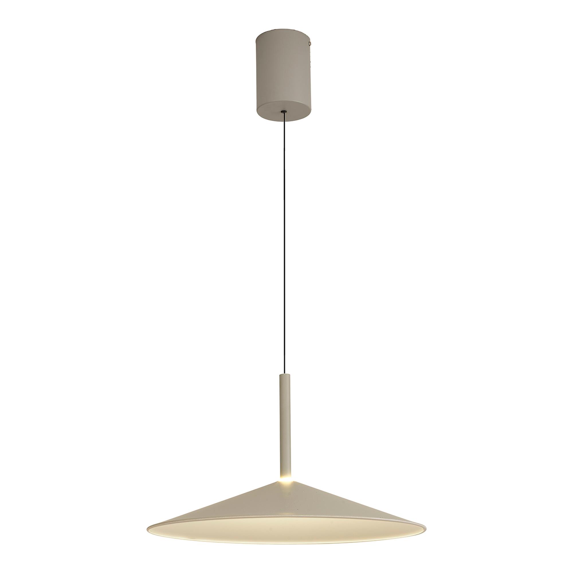 Calice 48cm Rise And Fall Pendant Dimmable, 16W LED, 3000K, 1200lm, Grey/White, 3yrs Warranty