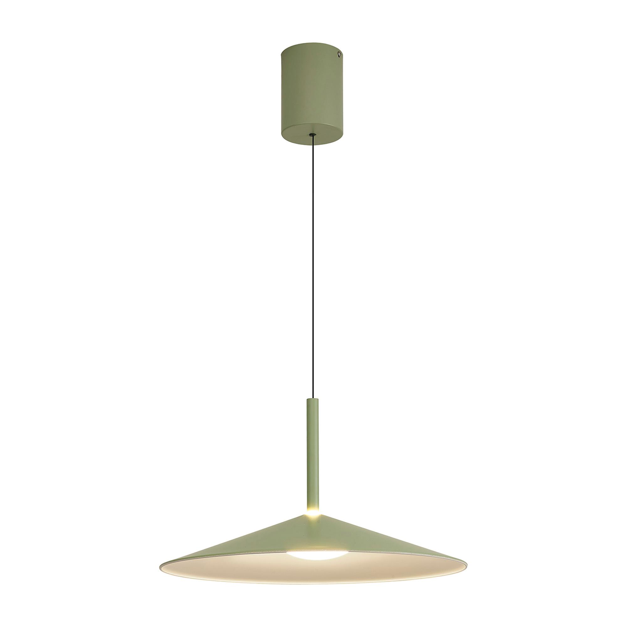 Calice 48cm Rise And Fall Pendant Dimmable, 16W LED, 3000K, 1200lm, Green/White, 3yrs Warranty