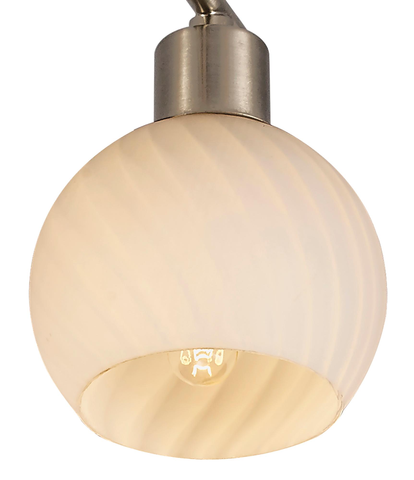 Carmen 56.5cm Ceiling 4 Light E14 Satin Nickel/Round Swirl Pattern Frosted Glass