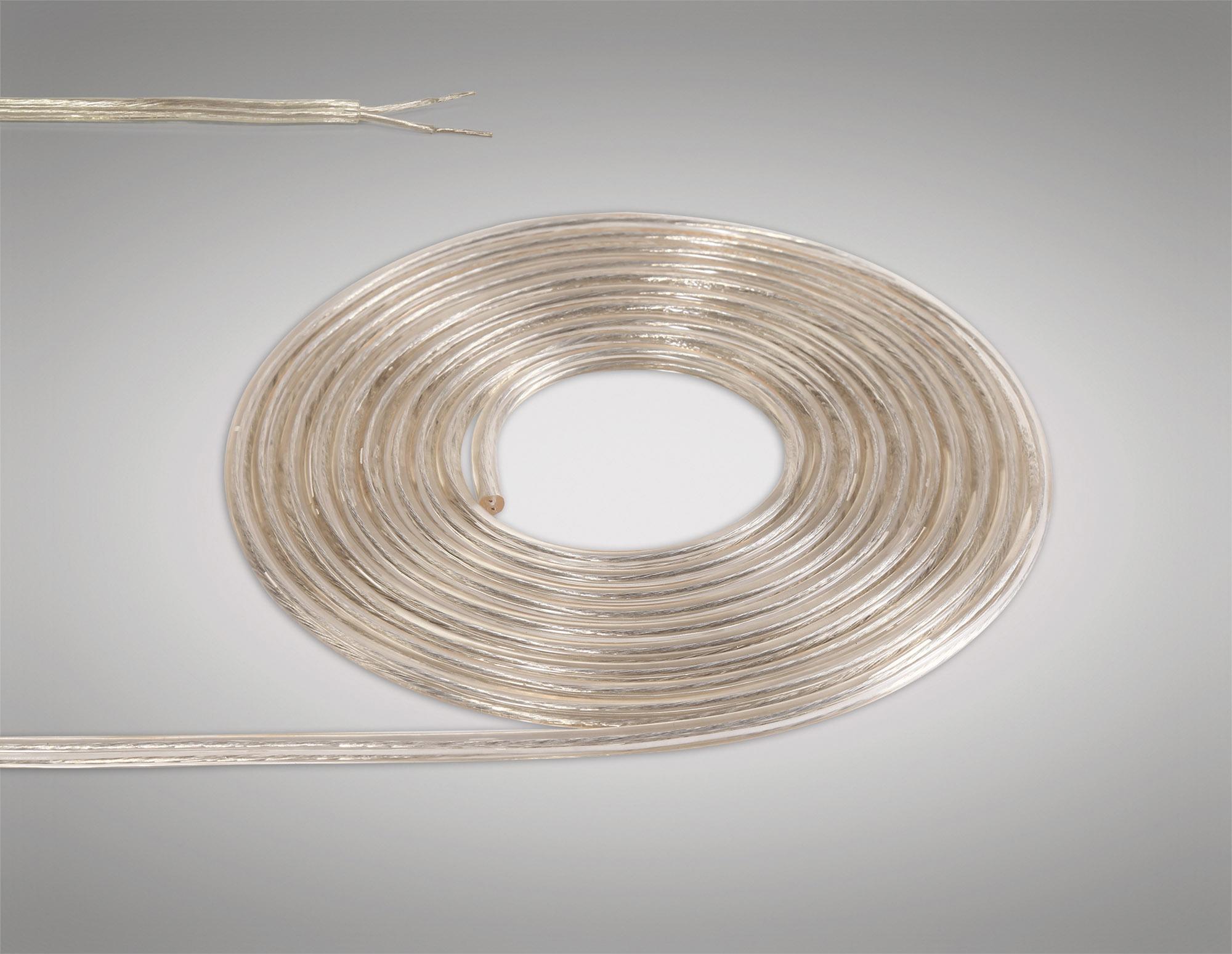 Cavo 1m Clear 2 Core 0.75mm Cable VDE Approved (qty ordered will be supplied as one continuous length)